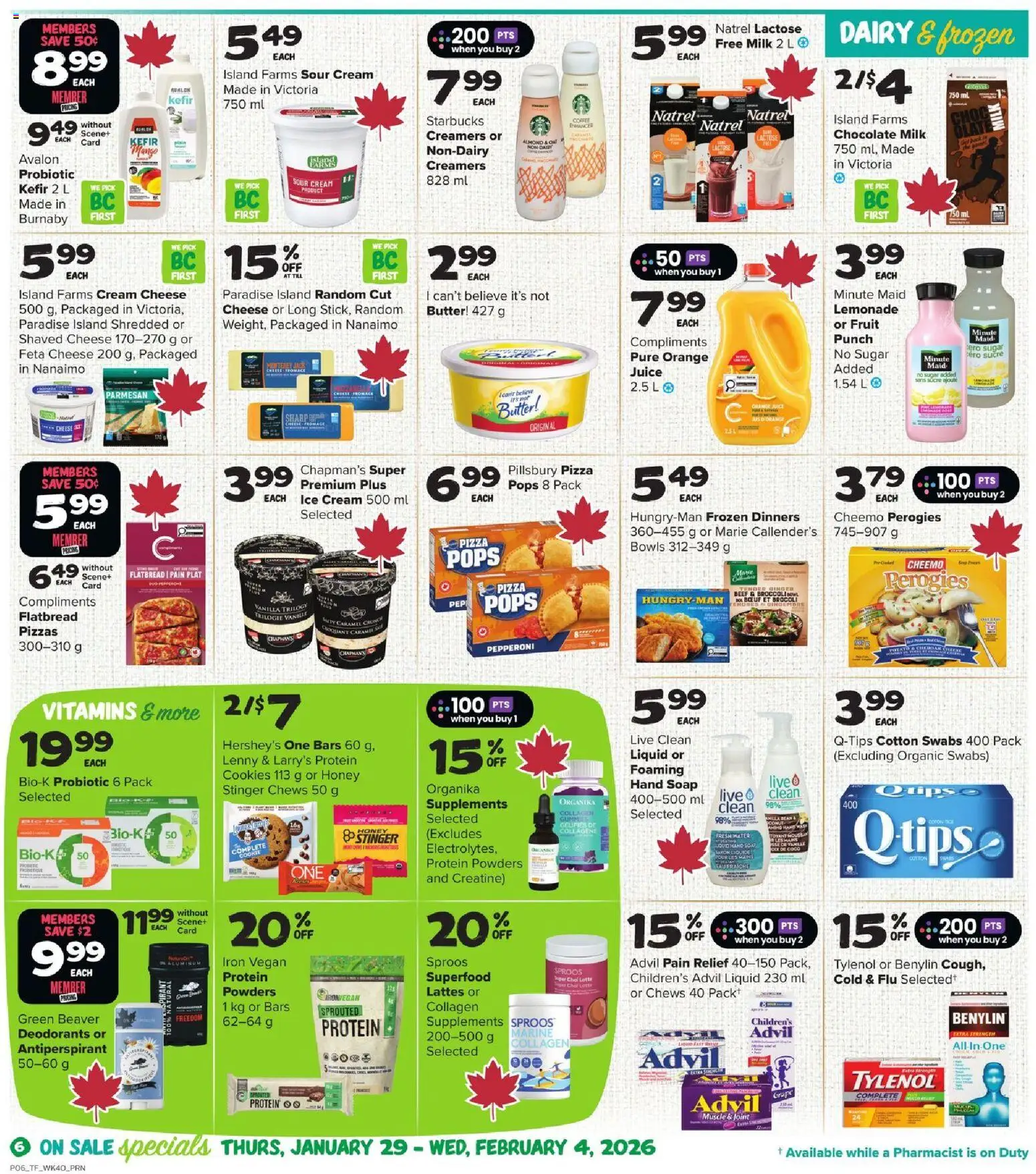 Thrifty Foods flyer valid from 29.01.2026 | Page: 7 | Products: Beef, Cream, Cheese, Coffee