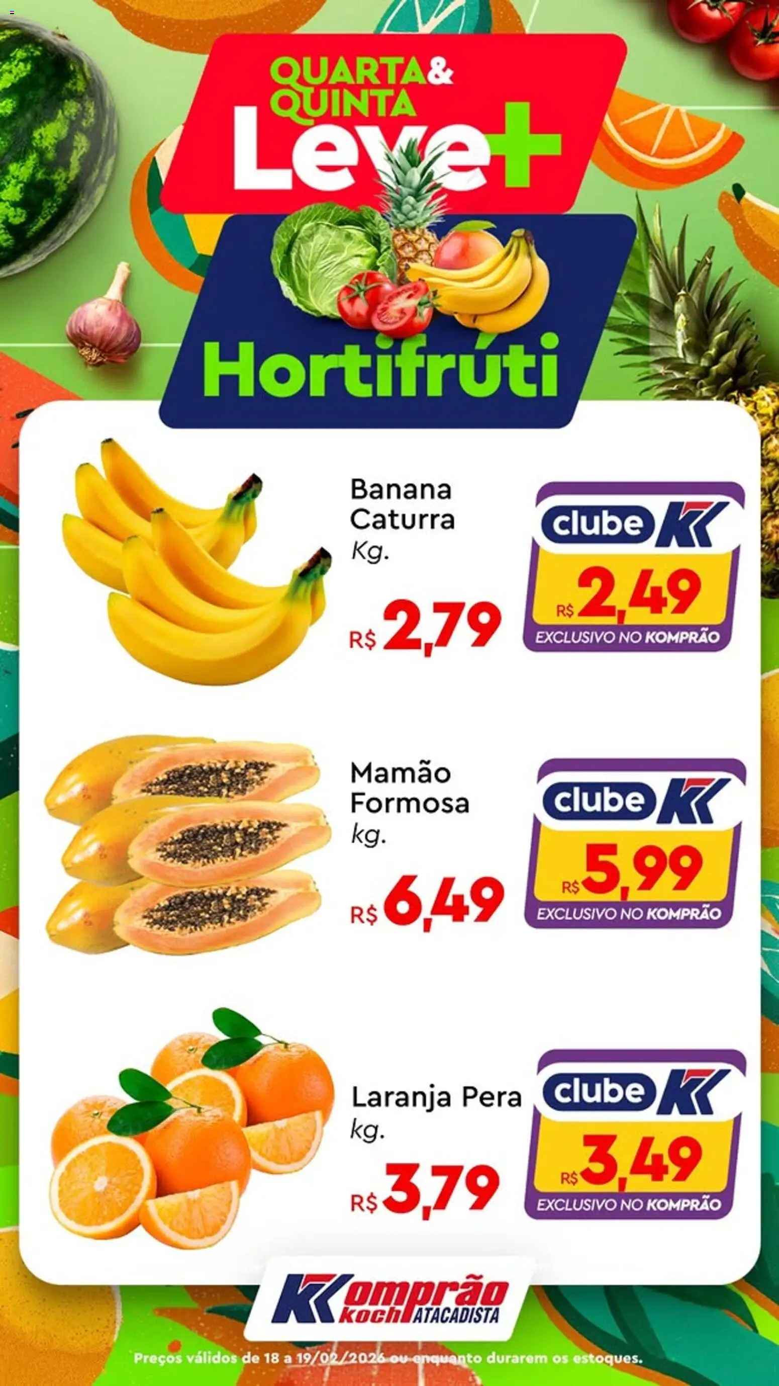 Komprao Atacadista Folheto - válido de 18.02.2026 | Página: 1 | Produtos: Pera, Mamão