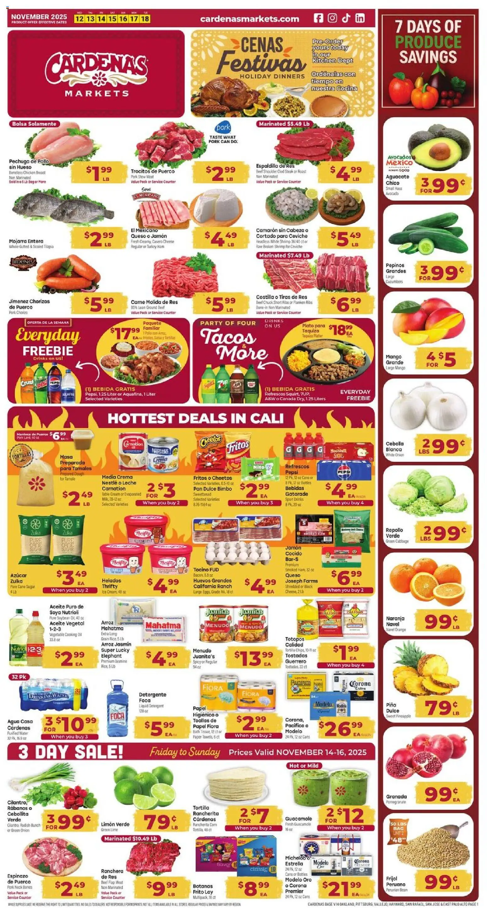 Cardenas Weekly Ad - valid from 12.11.2025 | Page: 1 | Products: Pan, Ham, Pork, Beef
