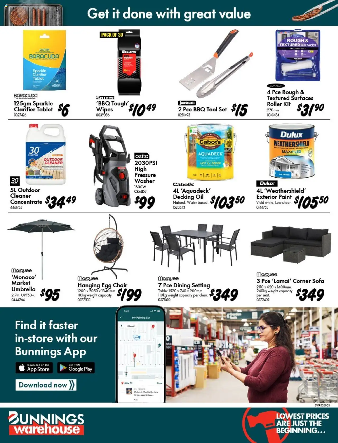 Bunnings Warehouse catalogue - valid from 10.09.2025 | Page: 32 | Products: Table, Umbrella, Weight, Washer