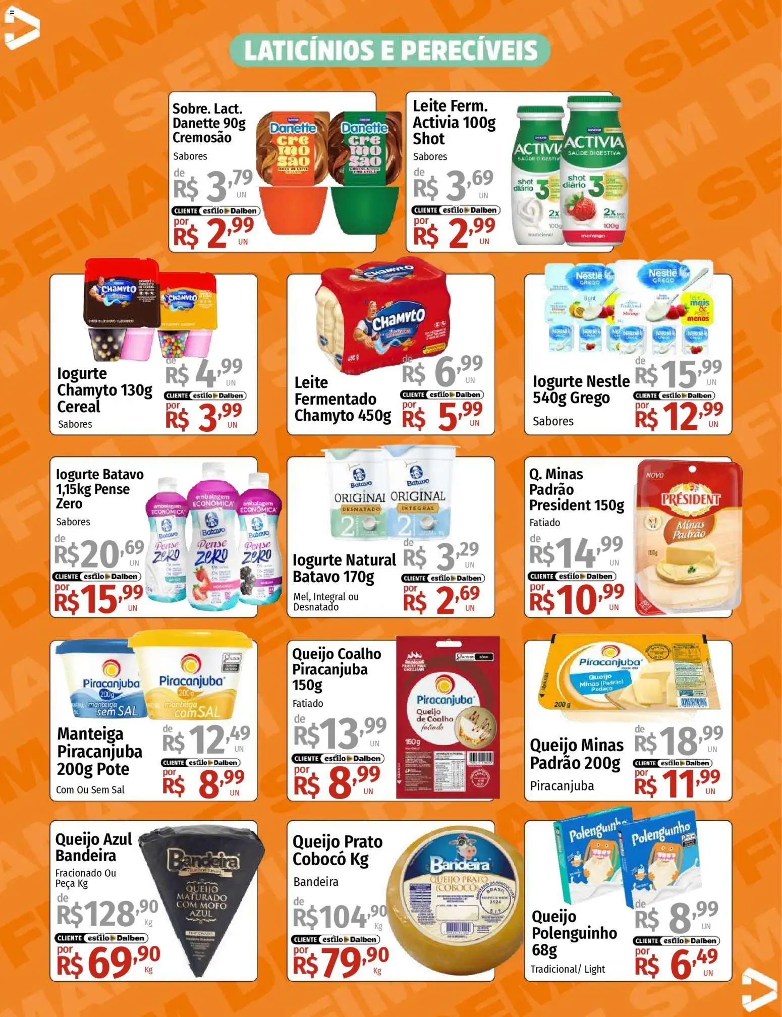 Supermercado Dalben Folheto - válido de 31.10.2025 | Página: 9 | Produtos: Leite, Queijo, Queijo coalho, Sal