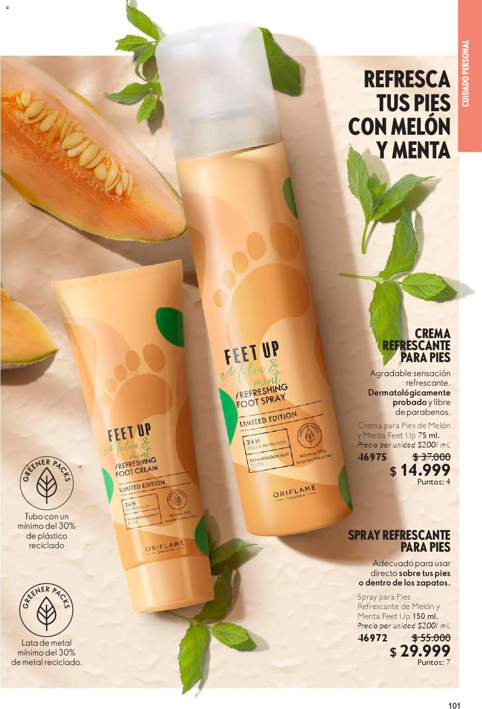 Oriflame revista - valida desde el 18.04.2026 | Página: 101 | Productos: Crema, Sobre, Melón