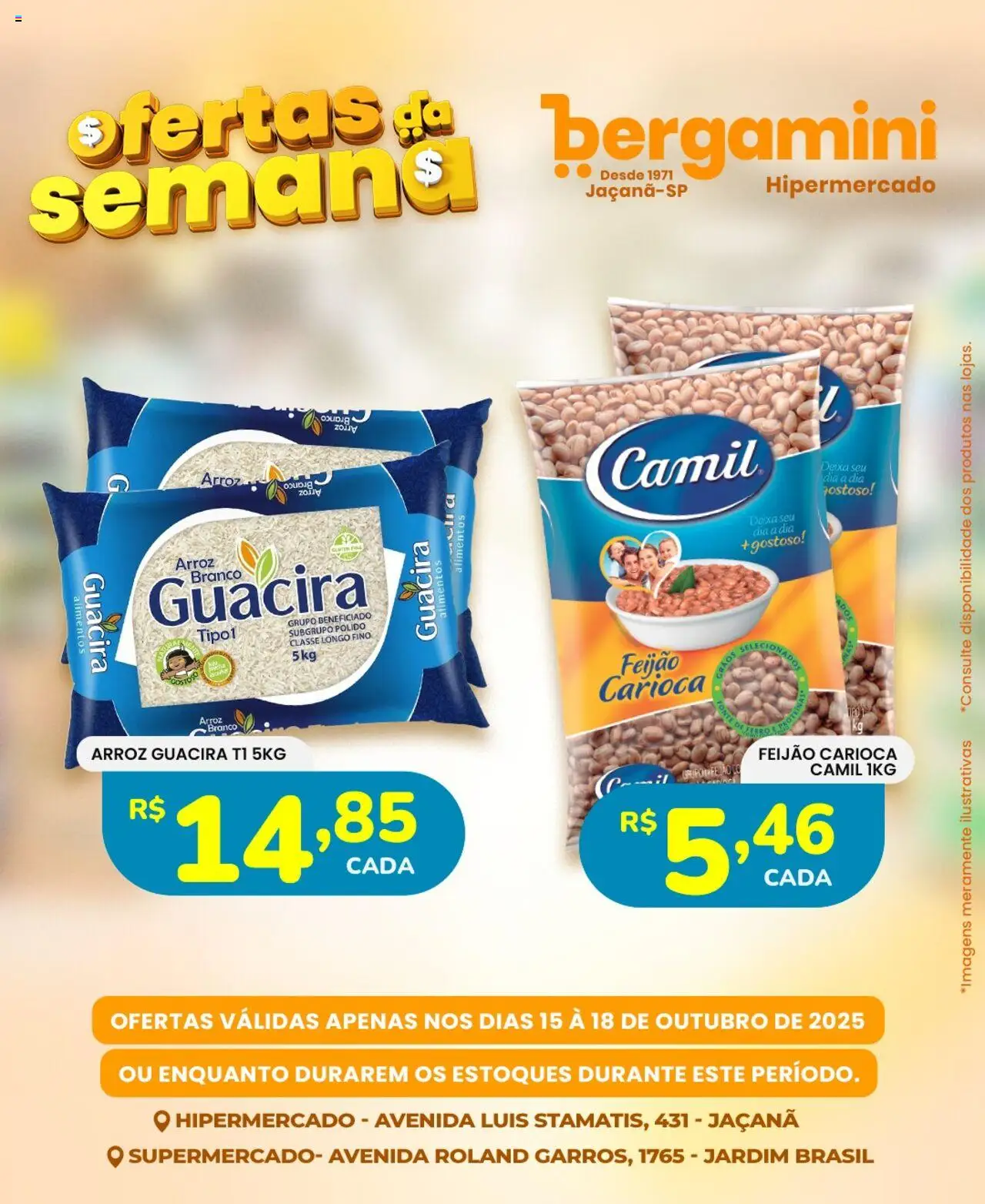 Supermercado Bergamini Folheto - válido de 15.10.2025 | Página: 4 | Produtos: Feijão, Arroz