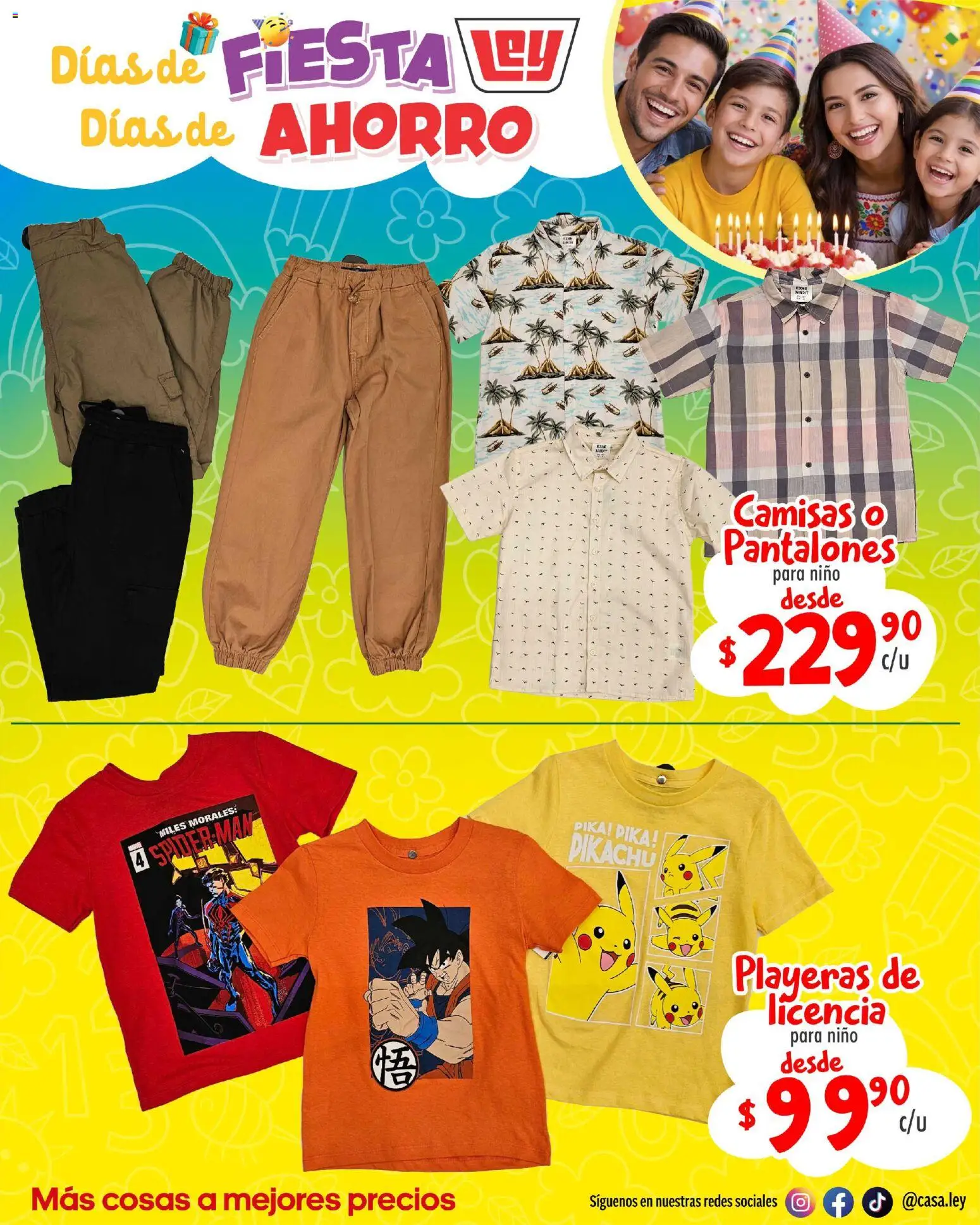 Nuevas ofertas de Casa Ley válidas en toda la República Mexicana desde el 26.04.2026. ¡Encuentra las mejores ofertas en Casa Ley folleto Interior suple Dia del Niño! | Página: 17 | Productos: Pantalones
