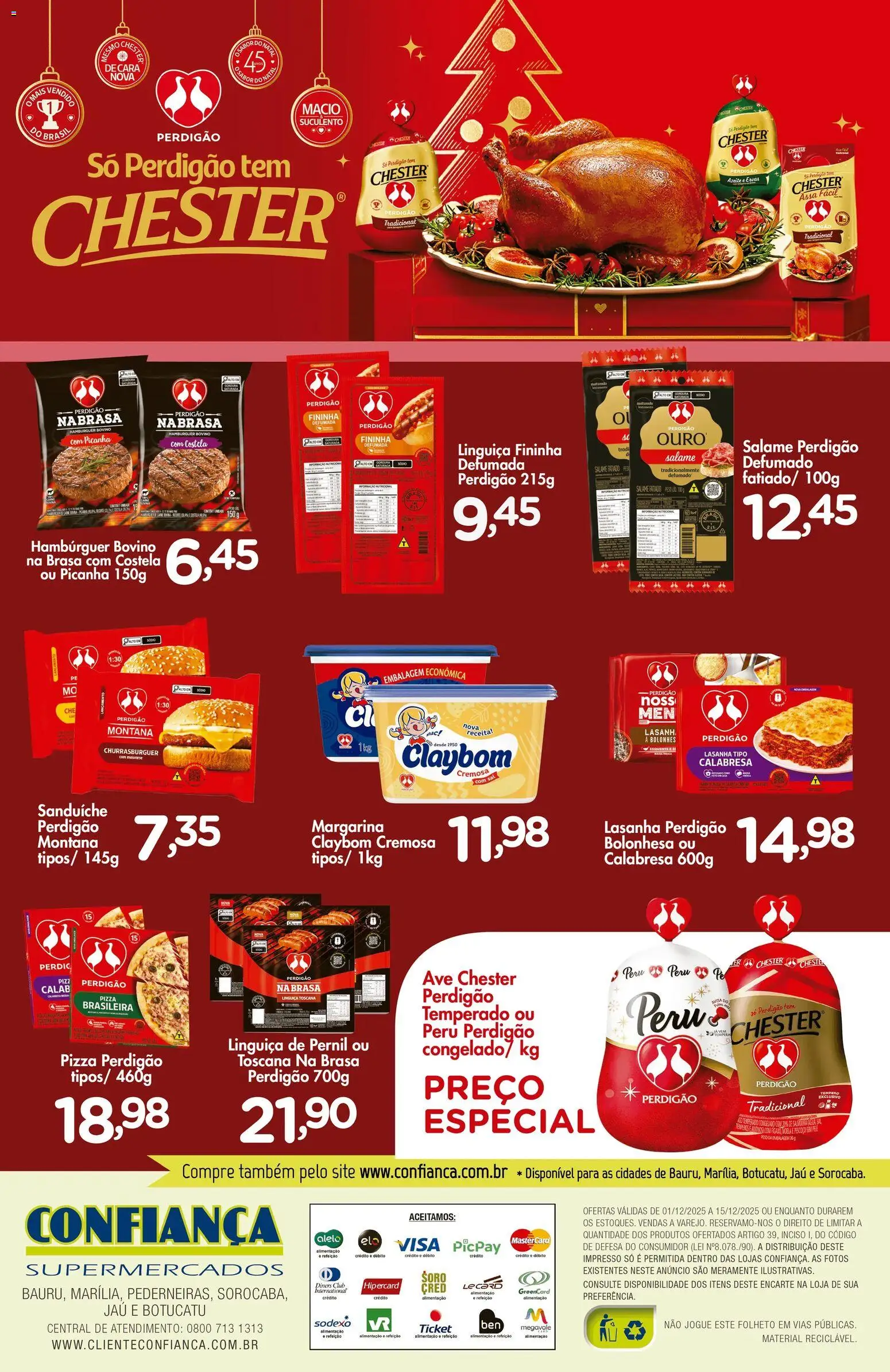 Confiança Folheto - válido de 01.12.2025 | Página: 2 | Produtos: Linguiça, Pernil, Salame, Lasanha