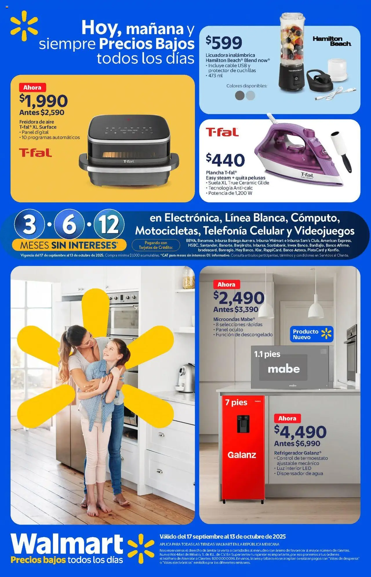 Nuevas ofertas de Walmart válidas en toda la República Mexicana desde el 17.09.2025. ¡Encuentra las mejores ofertas en Walmart - Folleto! | Página: 20 | Productos: Freidora de aire, Plancha, Freidora, Banco