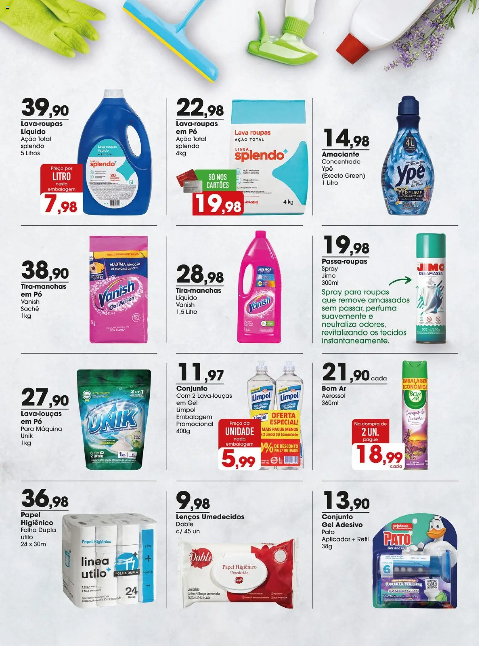 Zaffari Folheto - válido de 28.04.2026 | Página: 20 | Produtos: Máquina de lavar, Cloro, Roupas, Papel higiênico