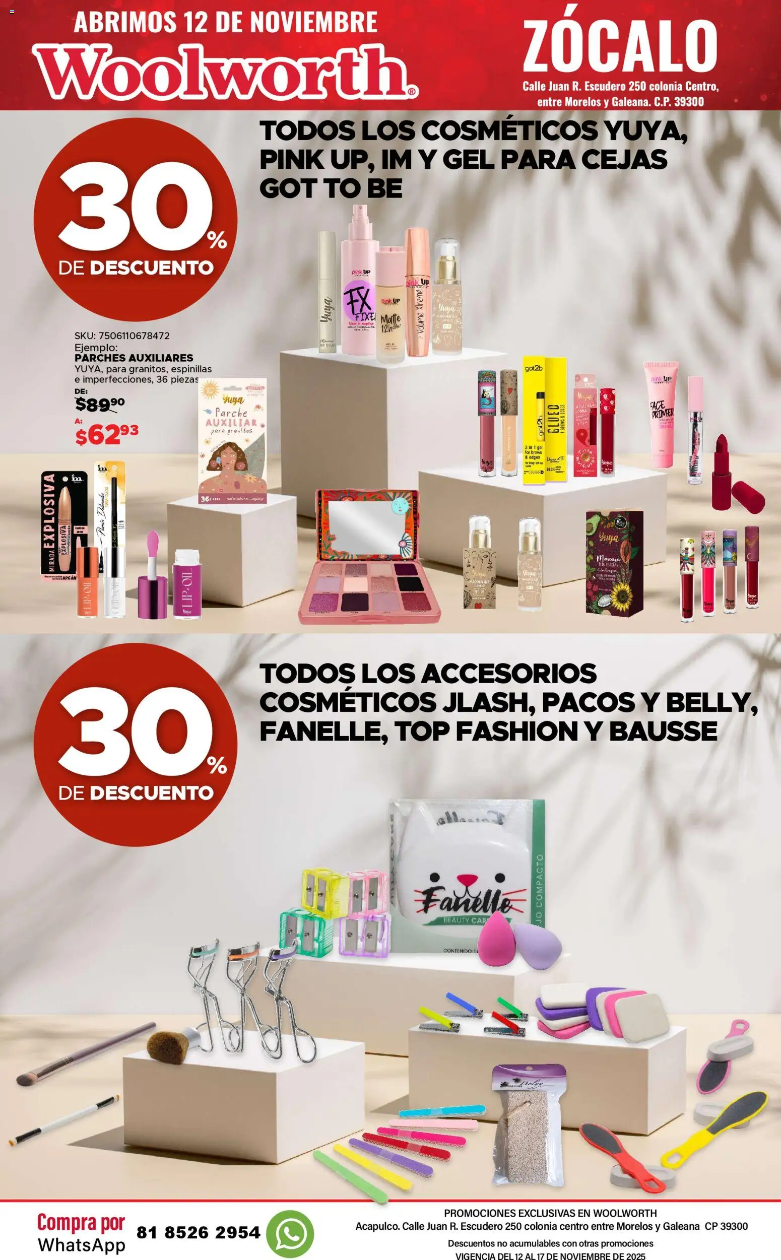 Nuevas ofertas de Del Sol y Woolworth válidas en toda la República Mexicana desde el 12.11.2025. ¡Encuentra las mejores ofertas en Del Sol y Woolworth catálogo Apertura Acapulco Centro 217! | Página: 51 | Productos: Máscara, Zócalo, Top