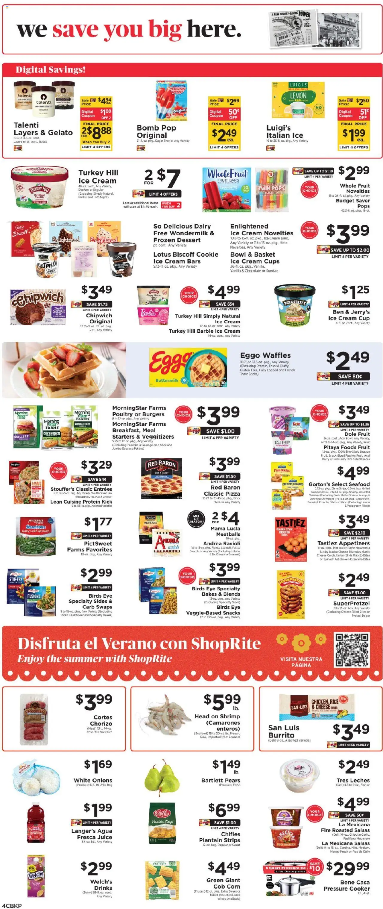 ShopRite Weekly Ad - valid from 08.08.2025 | Page: 4 | Products: Cheese, Seafood, Poultry, Bag