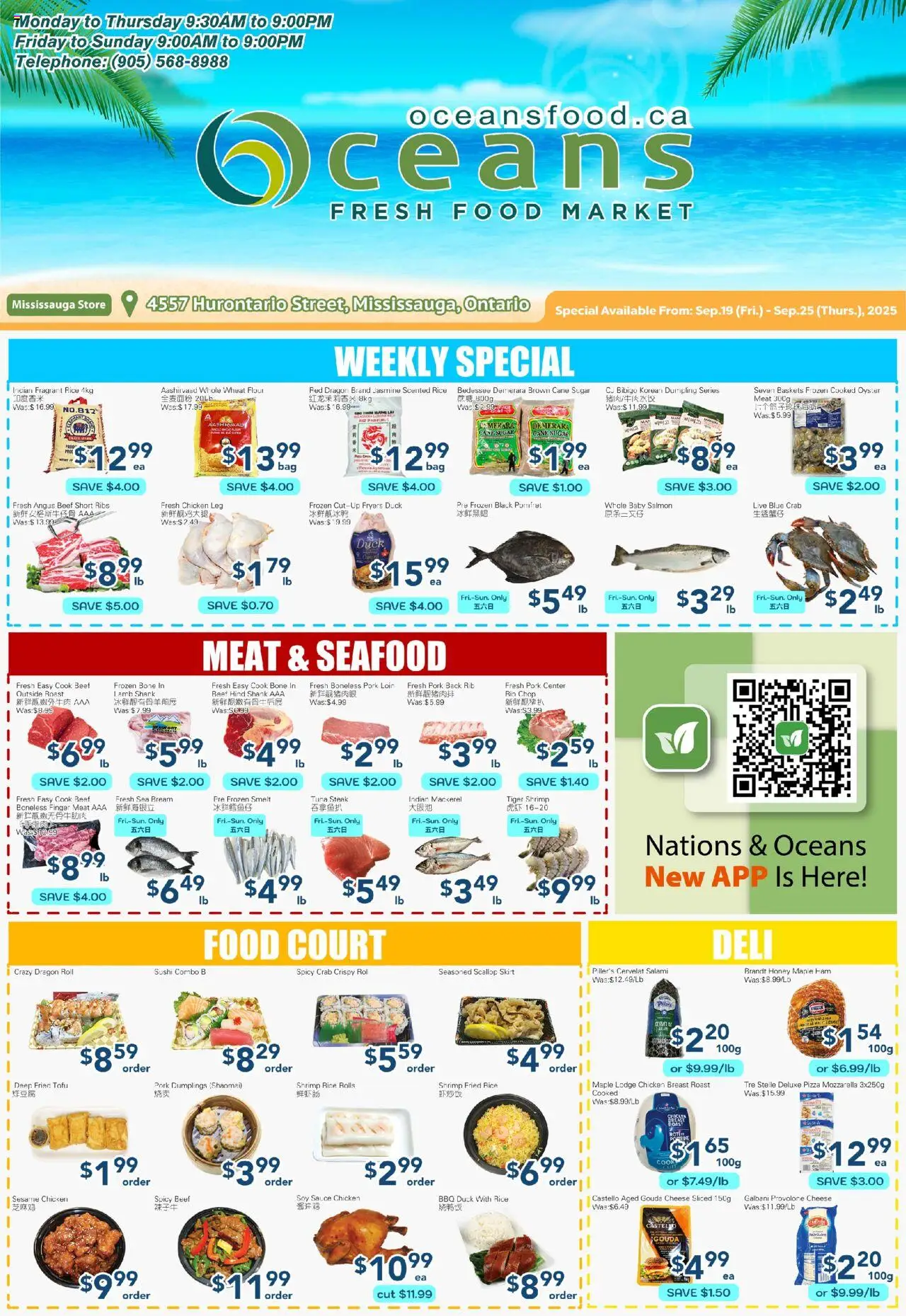 Oceans flyer valid from 19.09.2025 | Page: 1 | Products: Rice, Beef, Skirt, Cheese
