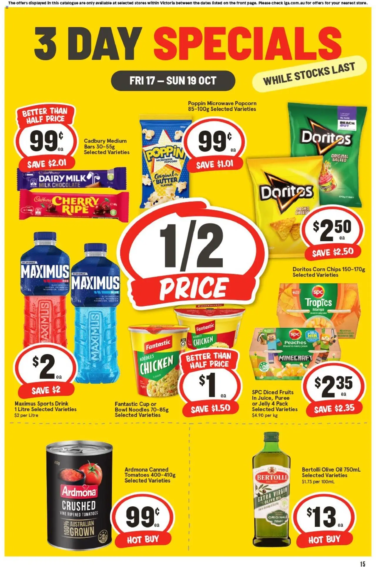 IGA catalogue - valid from 17.10.2025 | Page: 2 | Products: Dairy, Chocolate, Tomatoes, Popcorn