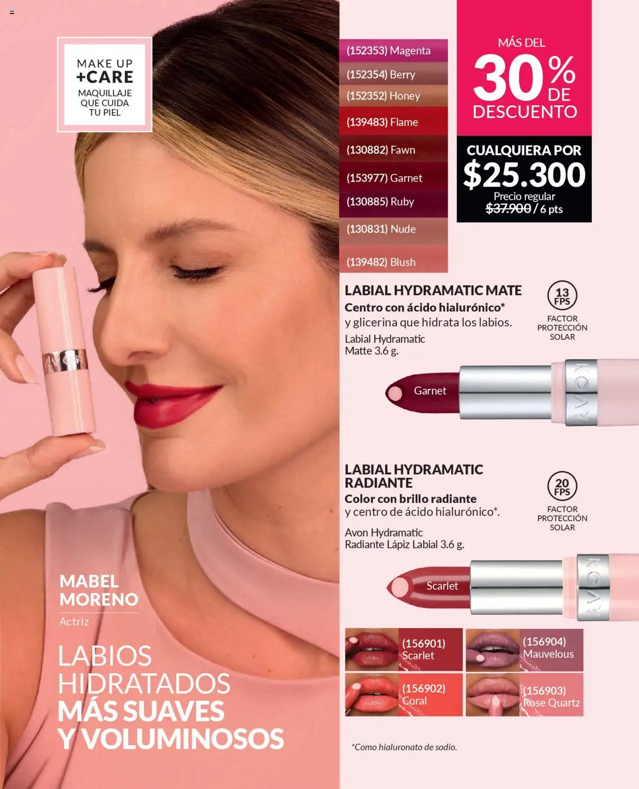 Avon revista - valida desde el 12.09.2025 | Página: 30 | Productos: Brillo, Maquillaje, Lápiz labial