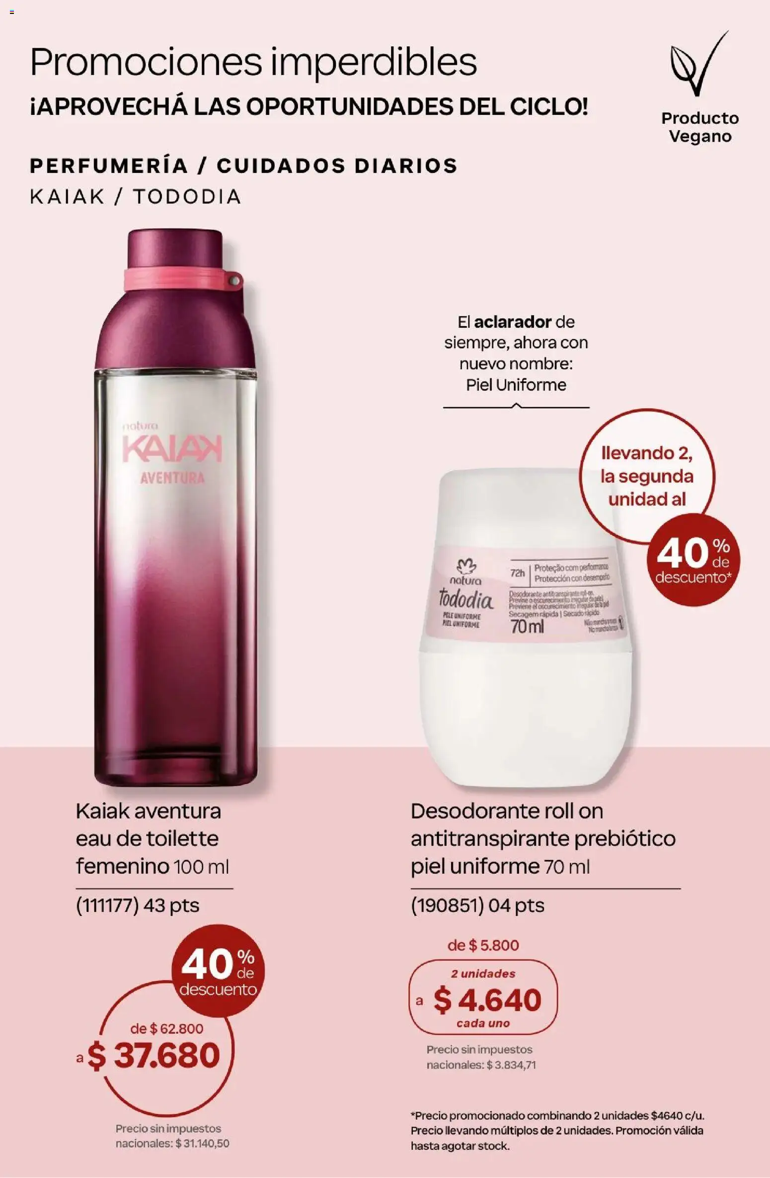 Natura Catálogo Ciclo 4/2026 │ válido desde el 01.04.2026 | Página: 42 | Productos: Eau de toilette, Desodorante, Antitranspirante