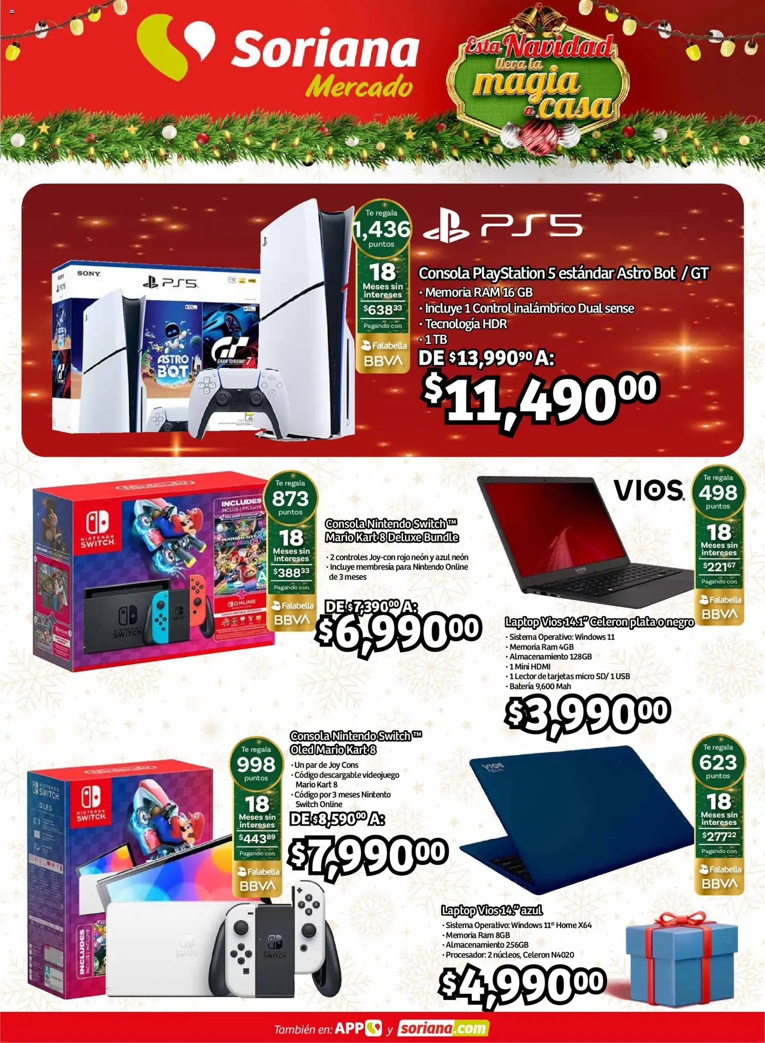 Nuevas ofertas de Soriana válidas en toda la República Mexicana desde el 11.12.2025. ¡Encuentra las mejores ofertas en Soriana - Pesito Valedor Mercado: Chih, Coah, Dur, NL, SLP, Tamps, Zac! | Página: 30 | Productos: Usb, Playstation, Té, Batería