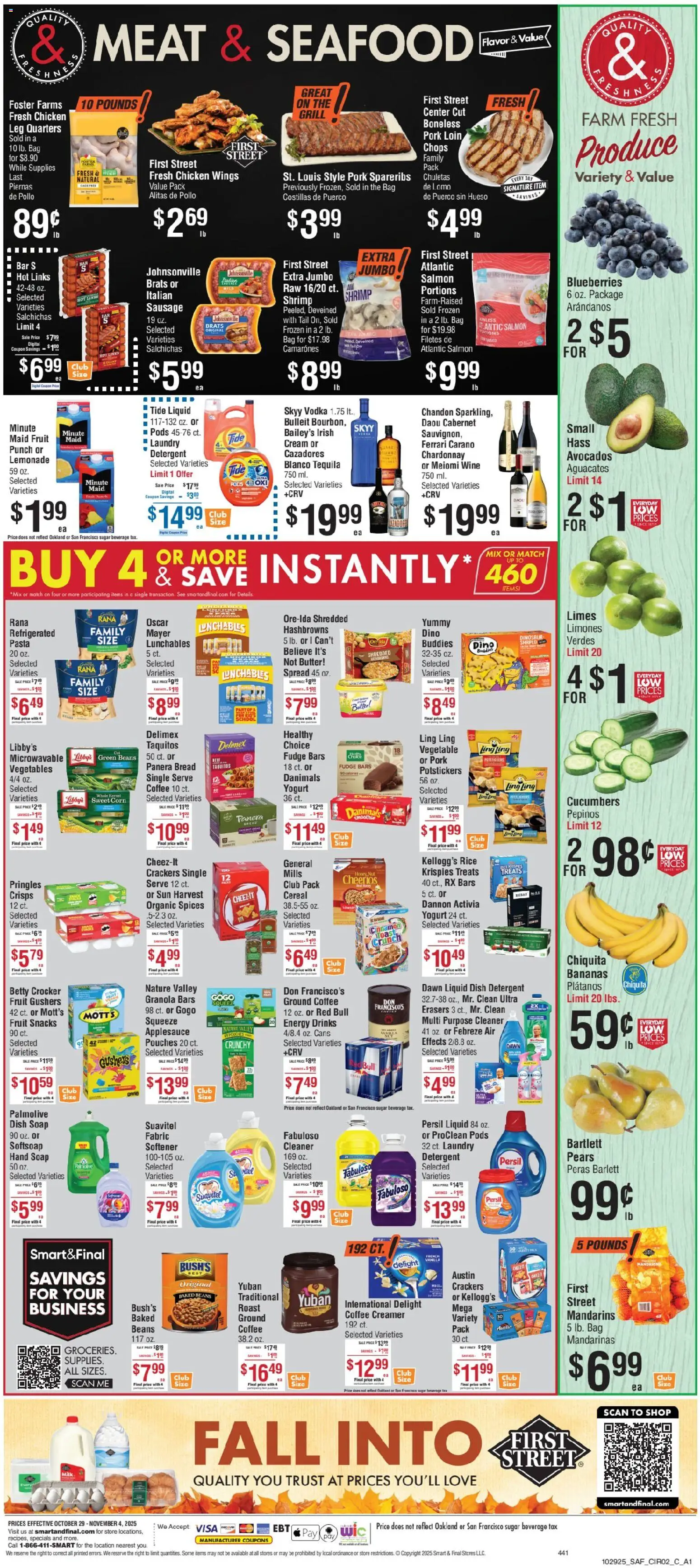 Smart & Final Weekly Ad - valid from 28.10.2025 | Page: 3 | Products: Corn, Cream, Spices, Seafood