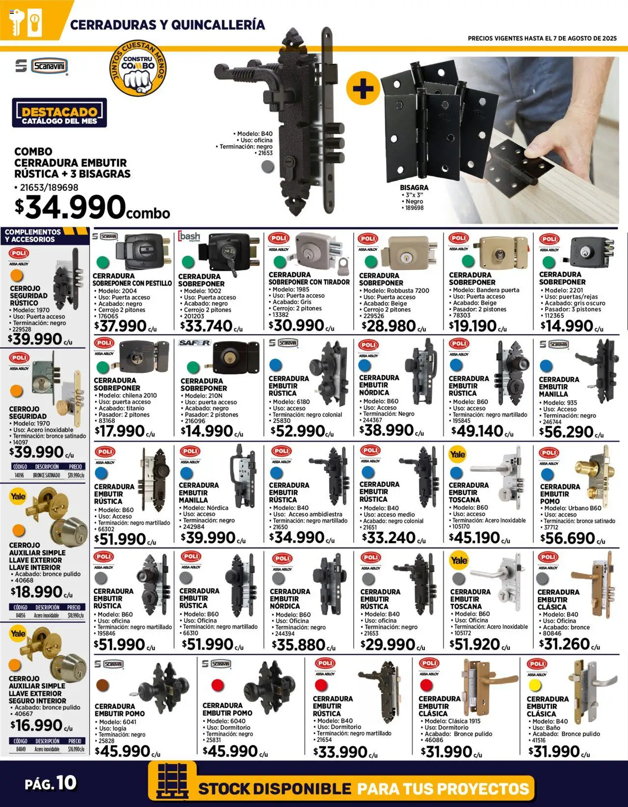 Construmart ofertas  │ válido desde el 01.08.2025 | Página: 10 | Productos: Baño, Tirador, Llave, Bisagra