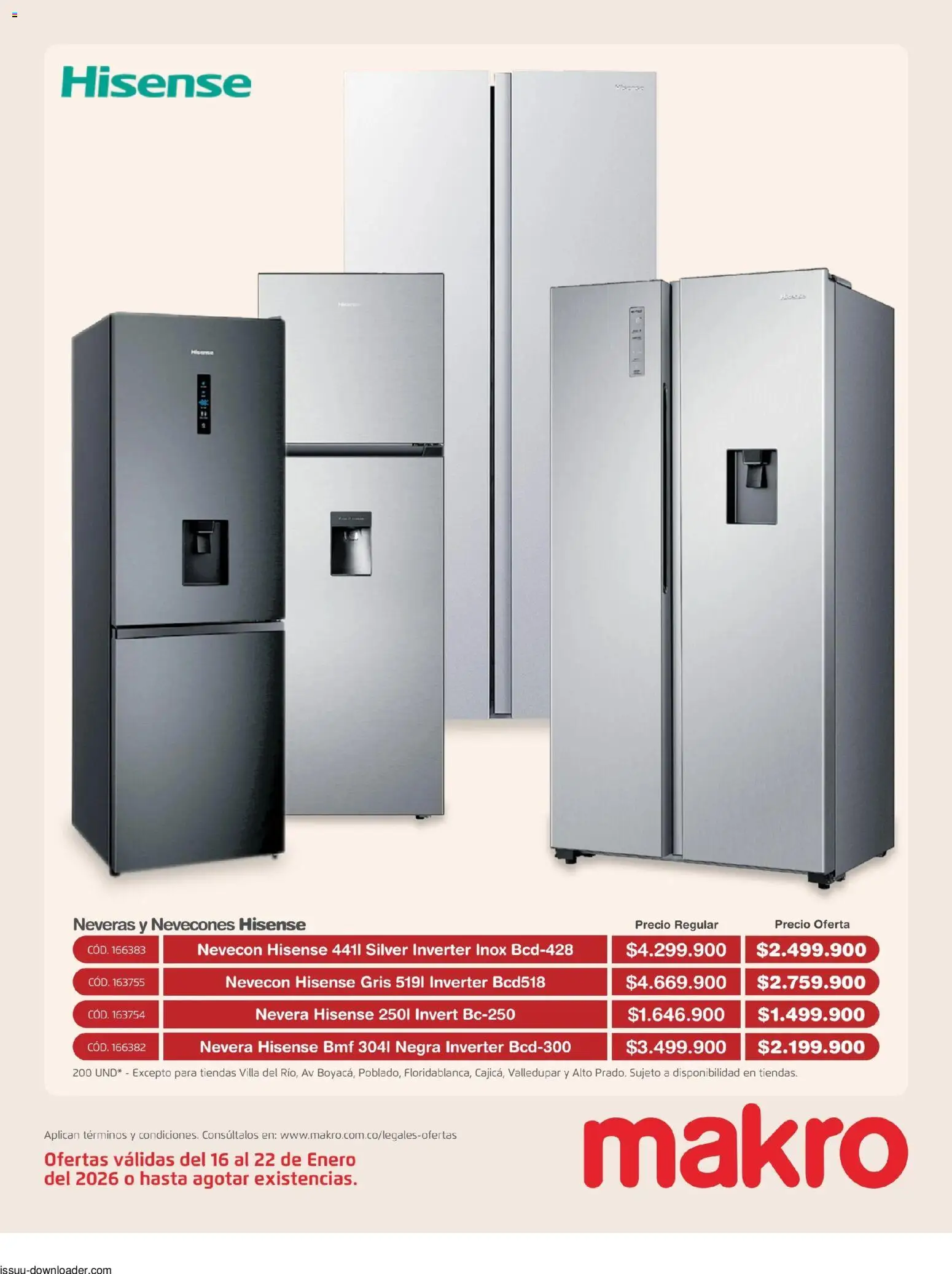 Makro revista - valida desde el 16.01.2026 | Página: 21 | Productos: Nevera