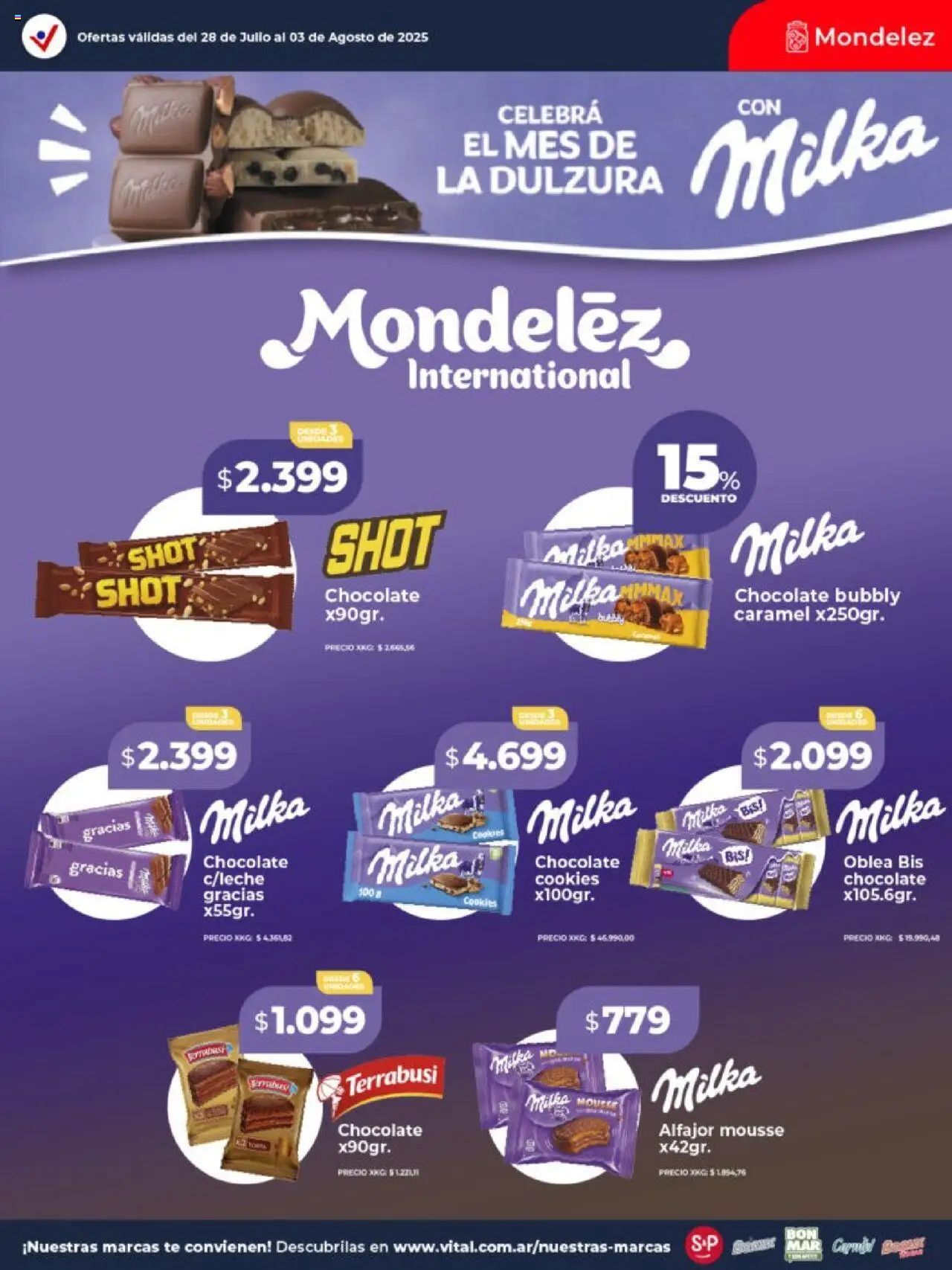 Vital ofertas - Posadas │ válido desde el 28.07.2025 | Página: 19 | Productos: Mousse, Chocolate, Alfajor, Té