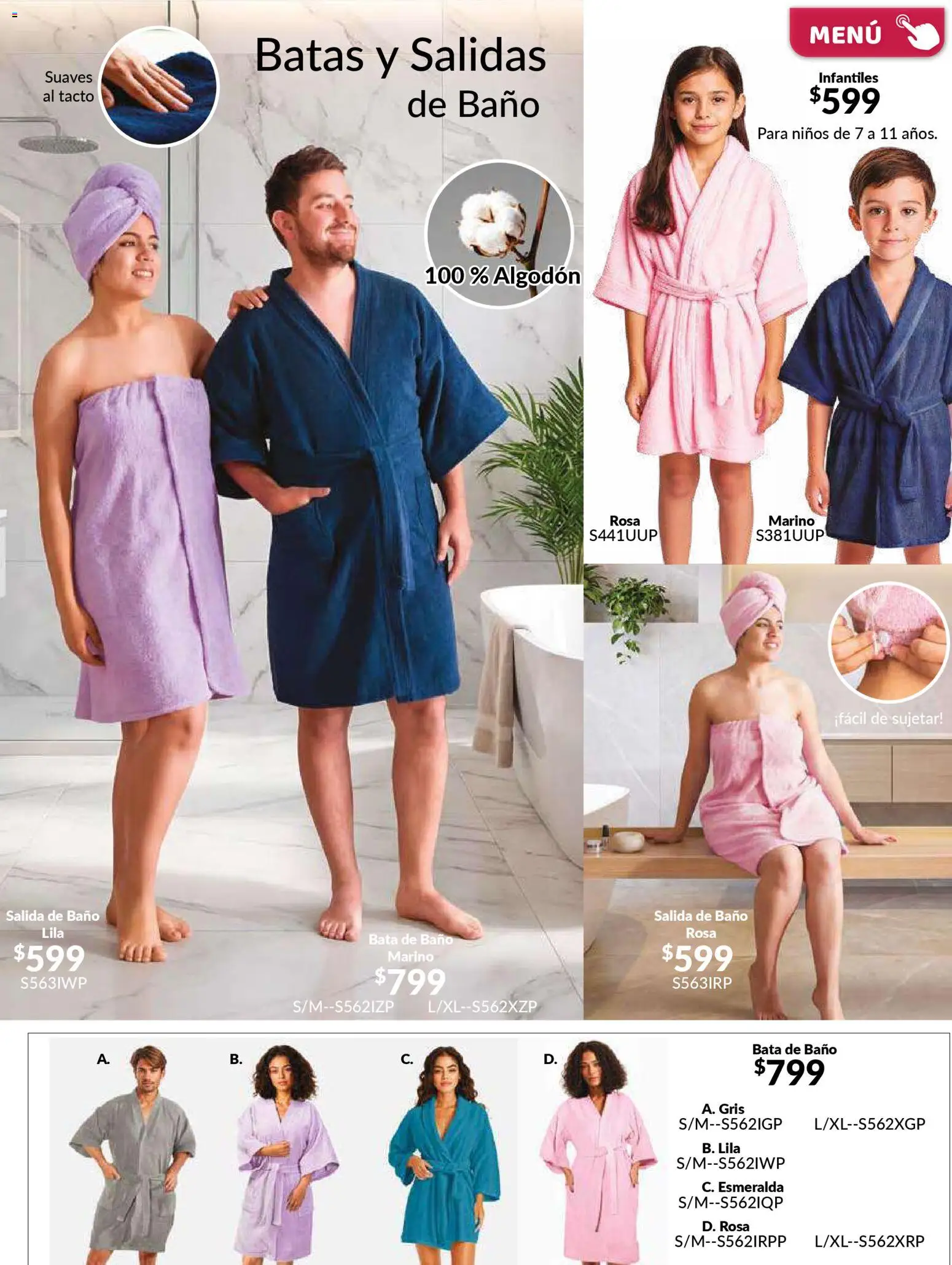 Nuevas ofertas de Colchas Concord válidas en toda la República Mexicana desde el 01.02.2026. ¡Encuentra las mejores ofertas en Colchas Concord catálogo! | Página: 132 | Productos: Bata de baño, Algodón, Baño, Bata