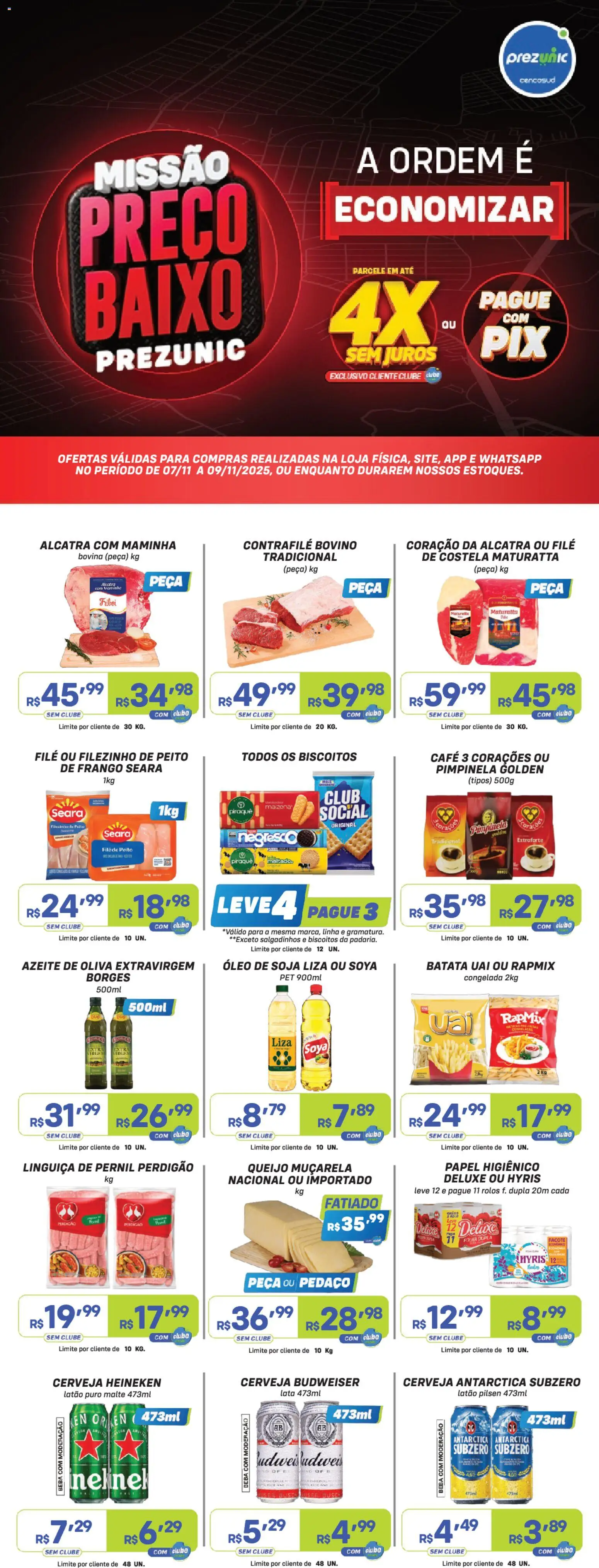 Prezunic Folheto - válido de 07.11.2025 | Página: 1 | Produtos: Pó, Biscoitos, Batata, Azeite