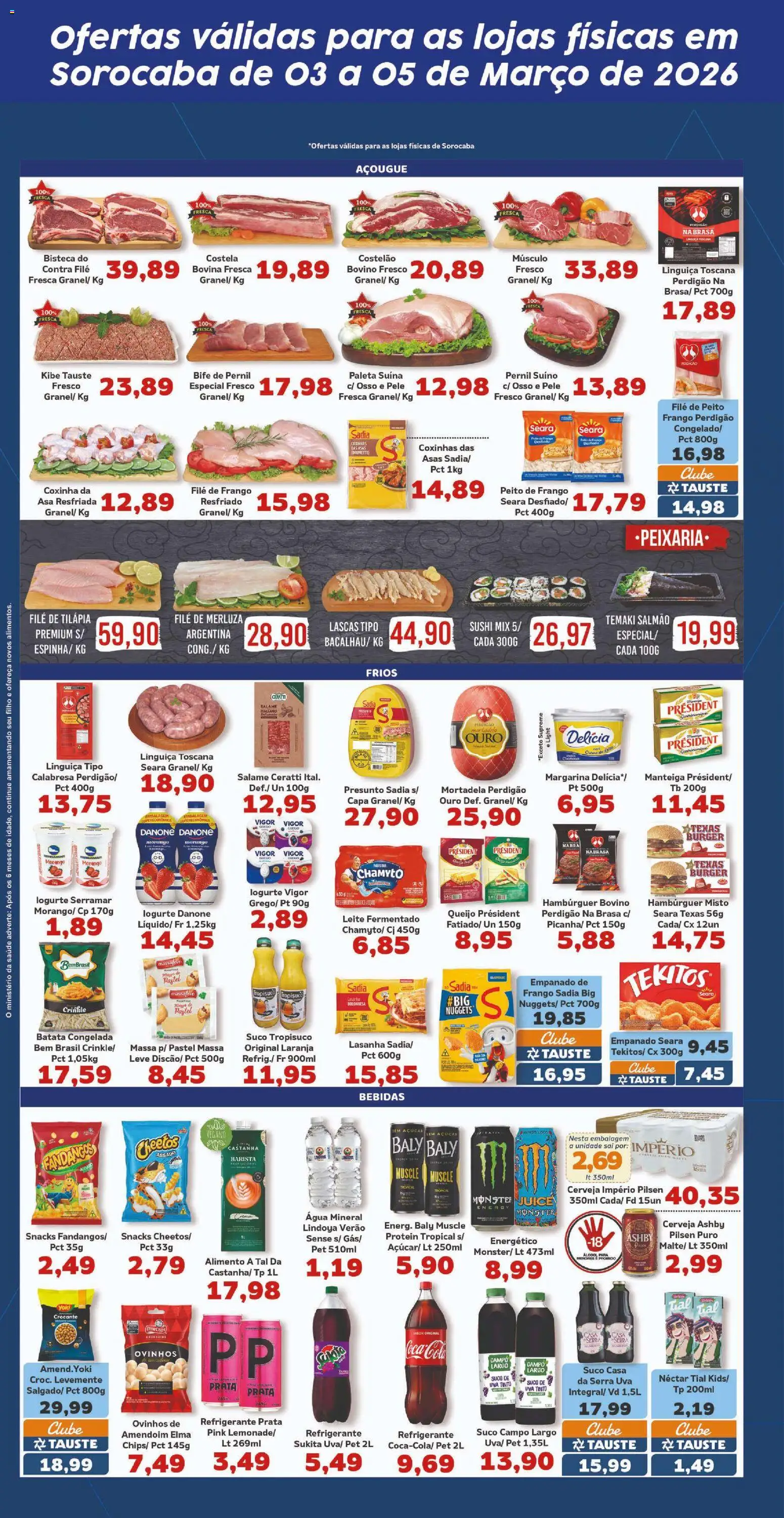 Tauste Folheto - válido de 03.03.2026 | Página: 4 | Produtos: Cola, Contra filé, Cerveja, Batata