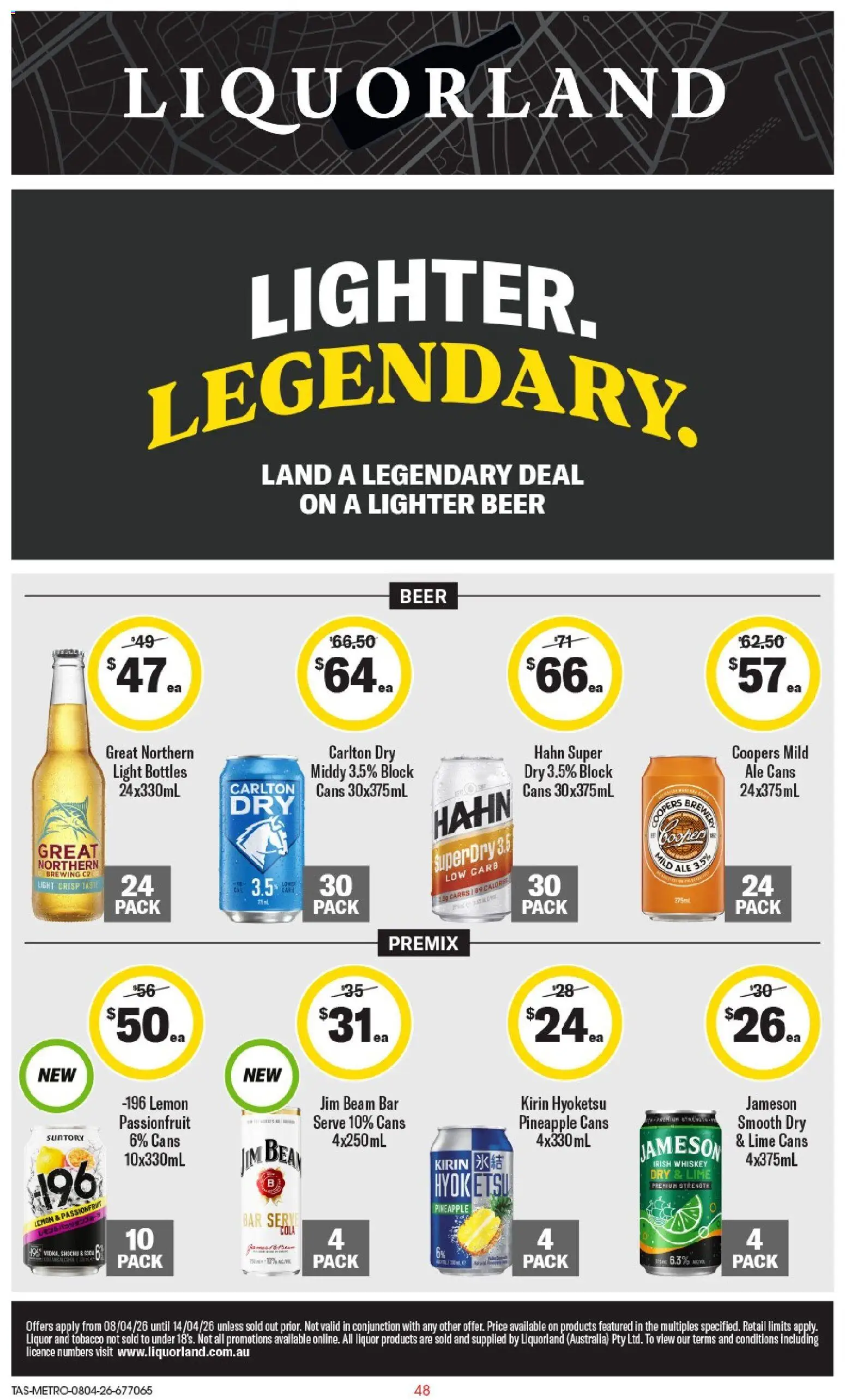 Coles catalogue - valid from 08.04.2026 | Page: 48 | Products: Beer, Pineapple, Passionfruit, Whiskey