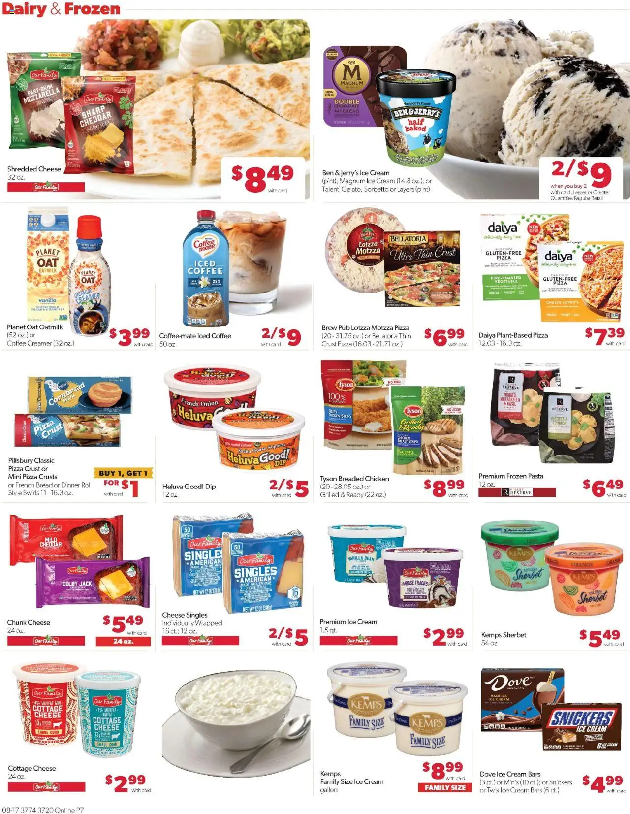 Family Fare Weekly Ad - NE - valid from 17.08.2025 | Page: 14 | Products: Spinach, Cream, Cottage cheese, 2人掛けソファ