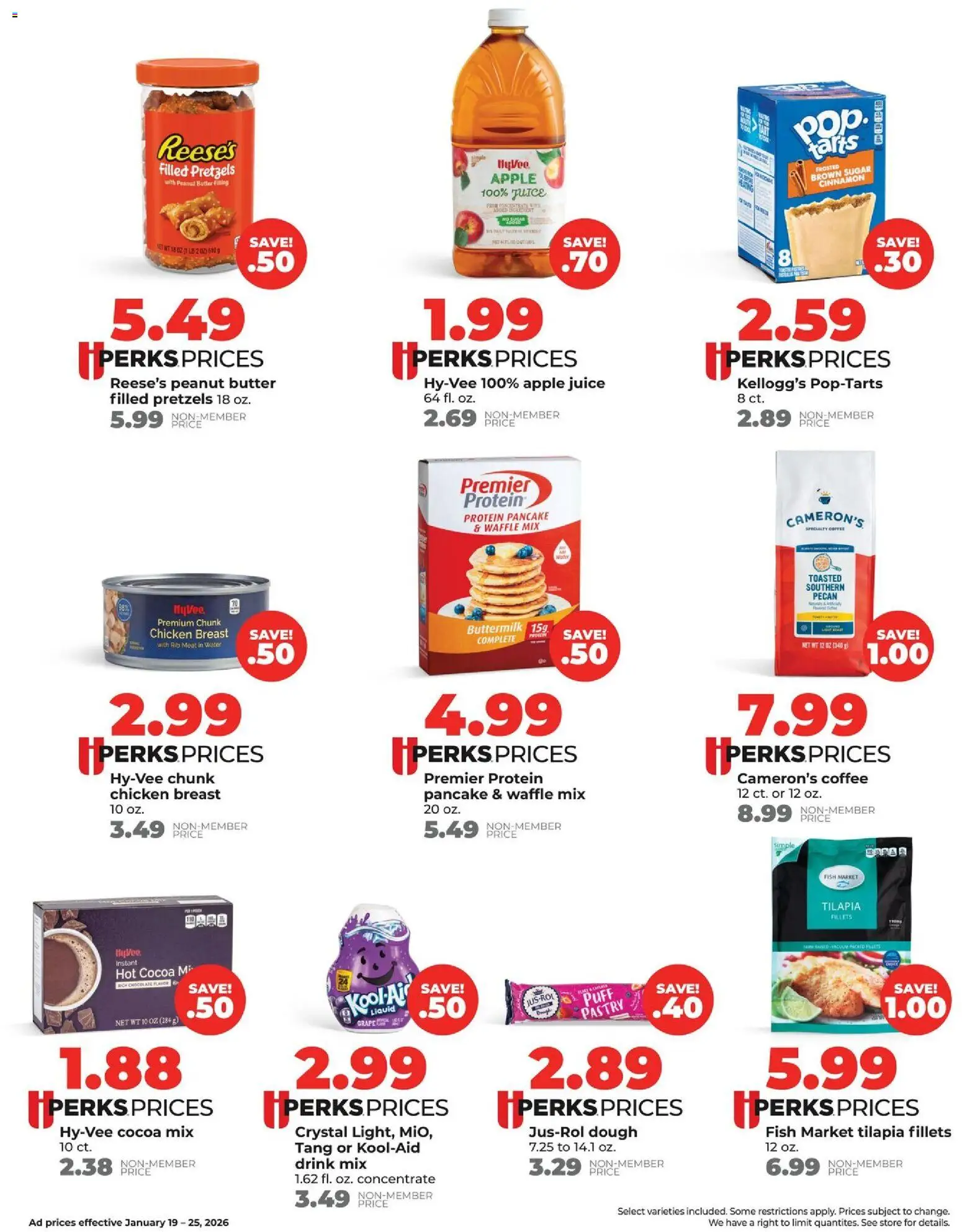 HyVee Weekly Ad - valid from 19.01.2026 | Page: 4 | Products: Butter, Coffee, Water, Sugar