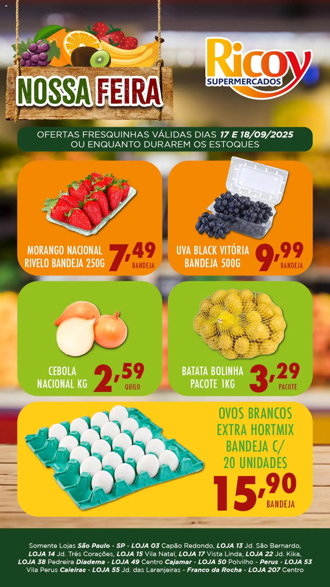 Ricoy Folheto - válido de 17.09.2025 | Página: 2 | Produtos: Cebola, Ovos, Bandeja, Batata