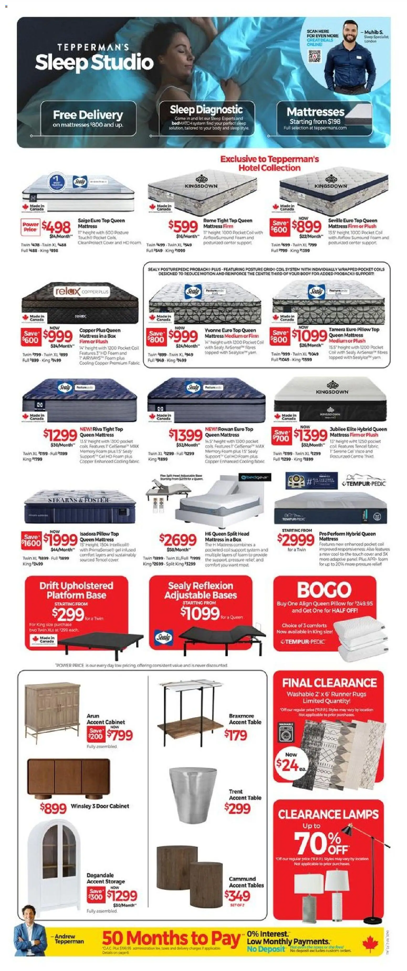 Tepperman's flyer valid from 10.04.2026 | Page: 5 | Products: Mattress, Pillow, Table, Cabinet
