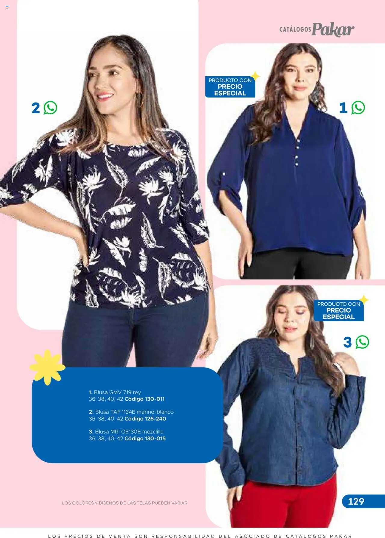 Nuevas ofertas de SC Pakar válidas en toda la República Mexicana desde el 31.01.2025. ¡Encuentra las mejores ofertas en SC Pakar catálogo Ropa! | Página: 129 | Productos: Blusa