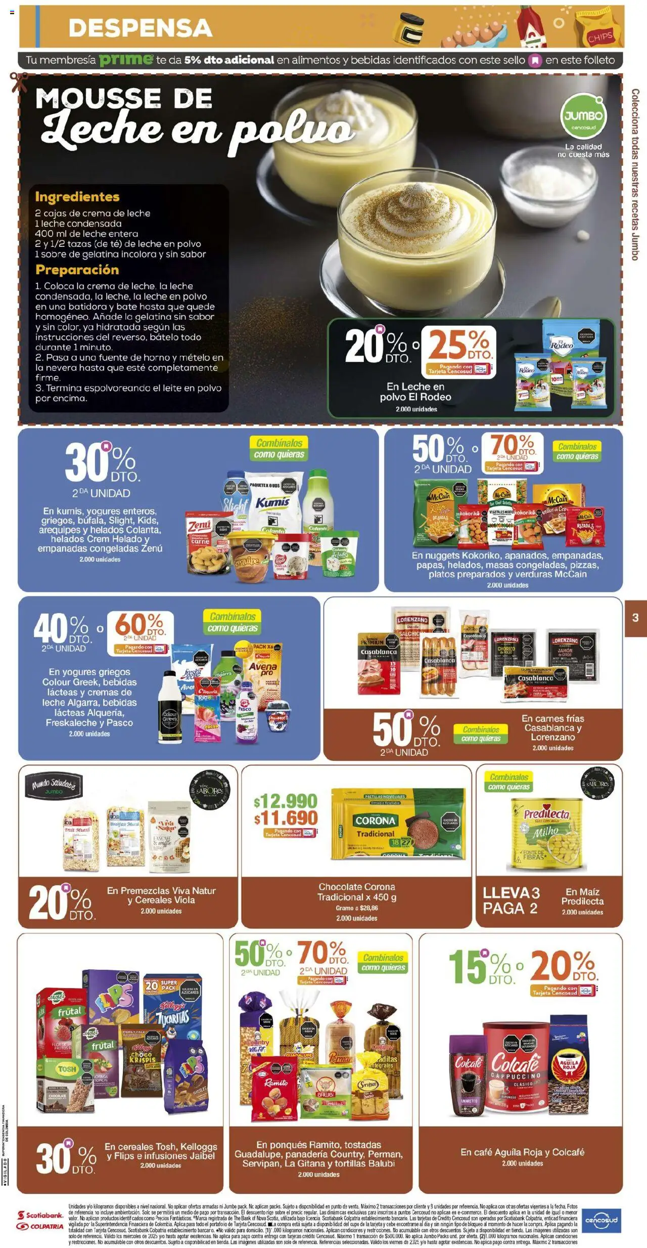 Jumbo revista - valida desde el 20.06.2025 | Página: 3 | Productos: Cereales, Pollo, Helado, Nevera