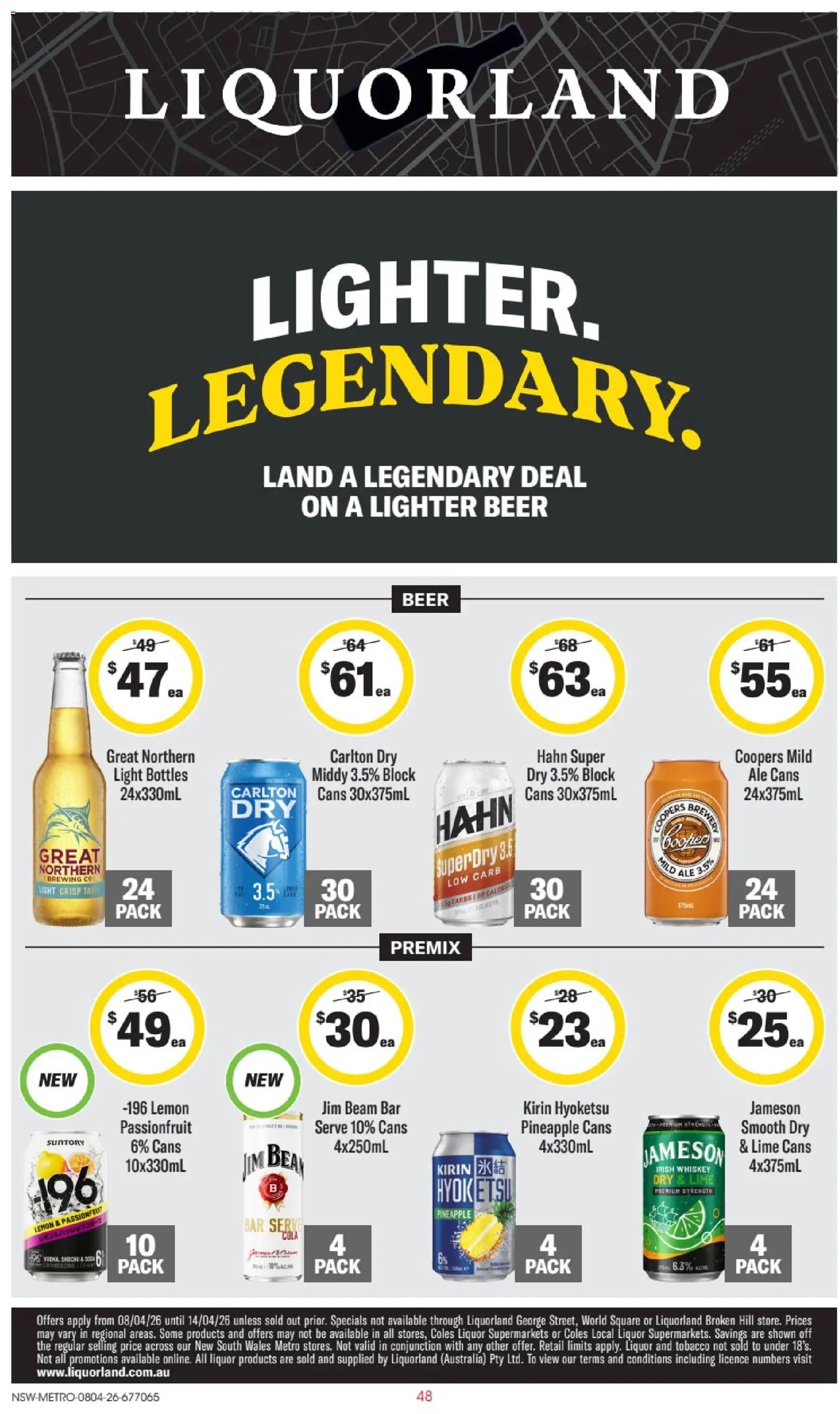 Liquorland catalogue - valid from 08.04.2026 | Page: 1 | Products: Beer, Pineapple, Passionfruit, Lemon