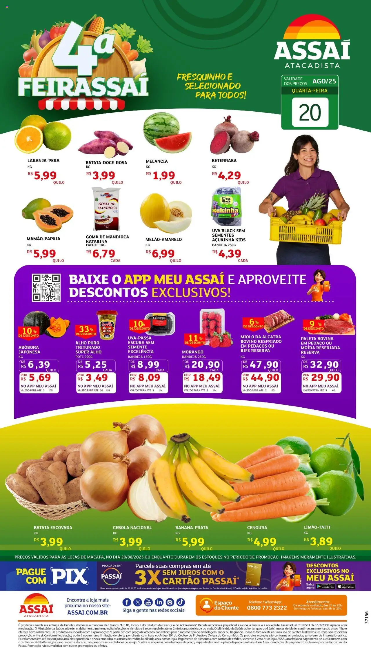 Assaí Atacadista Folheto - válido de 20.08.2025 | Página: 1 | Produtos: Cebola, Base, Bebida, Telefone