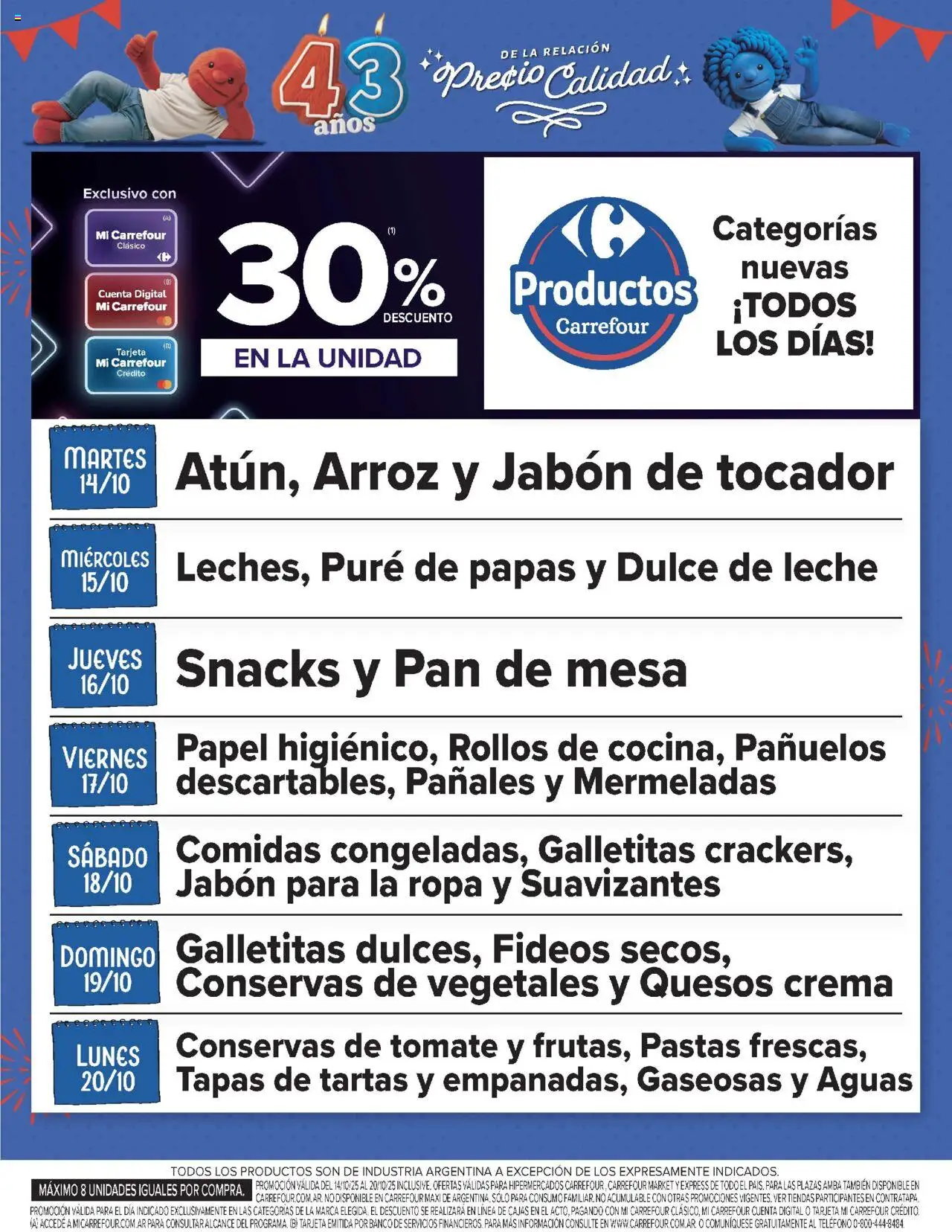 Carrefour ofertas - Córdoba │ válido desde el 14.10.2025 | Página: 8 | Productos: Teléfono, Jabón, Pan, Crema