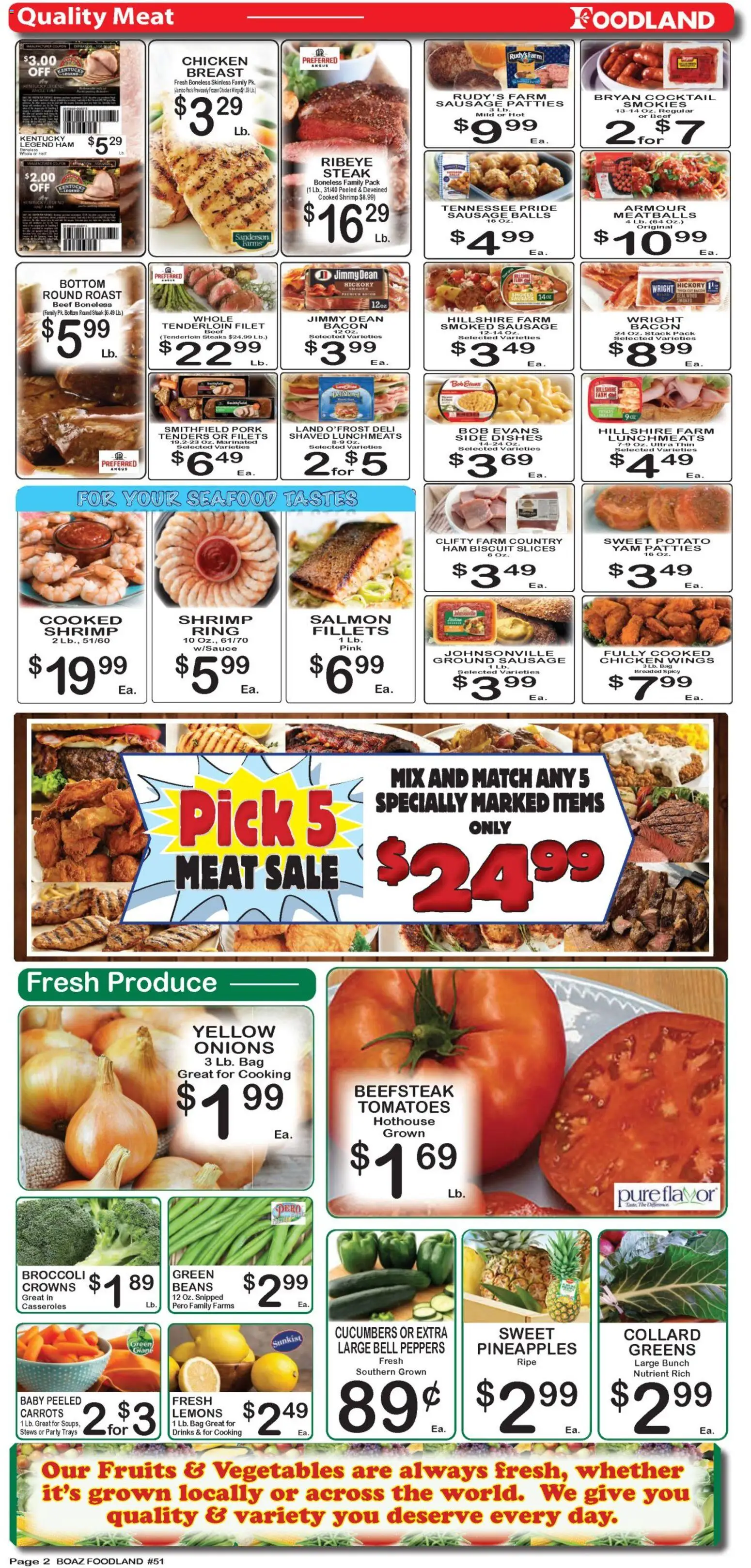 Foodland Weekly Ad - valid from 23.12.2025 | Page: 2 | Products: Ring, Beer, Pork, Greens