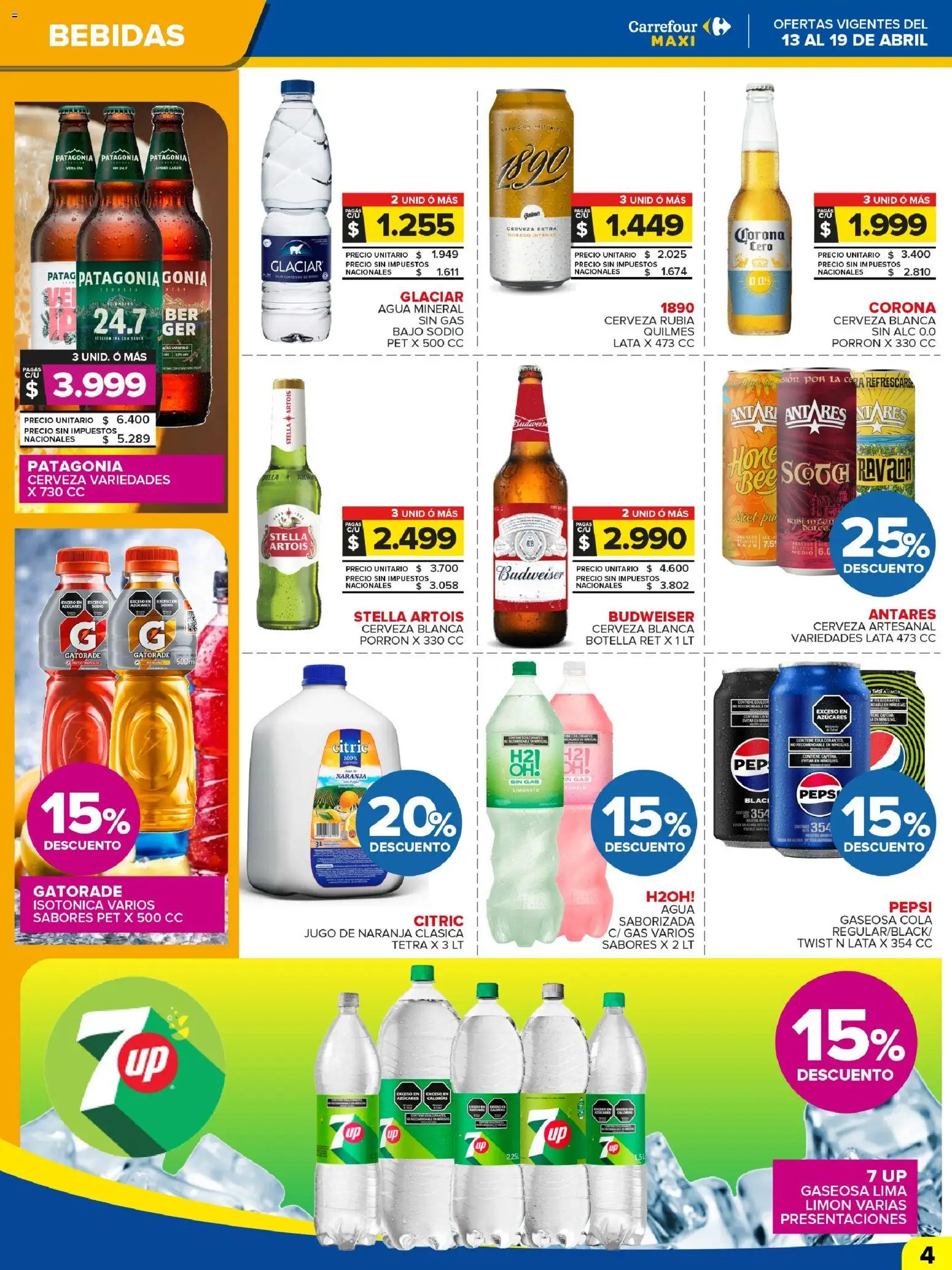 Carrefour Maxi catálogo │ válido desde el 13.04.2026 | Página: 4 | Productos: Botella, Gaseosa, Cera, Cerveza