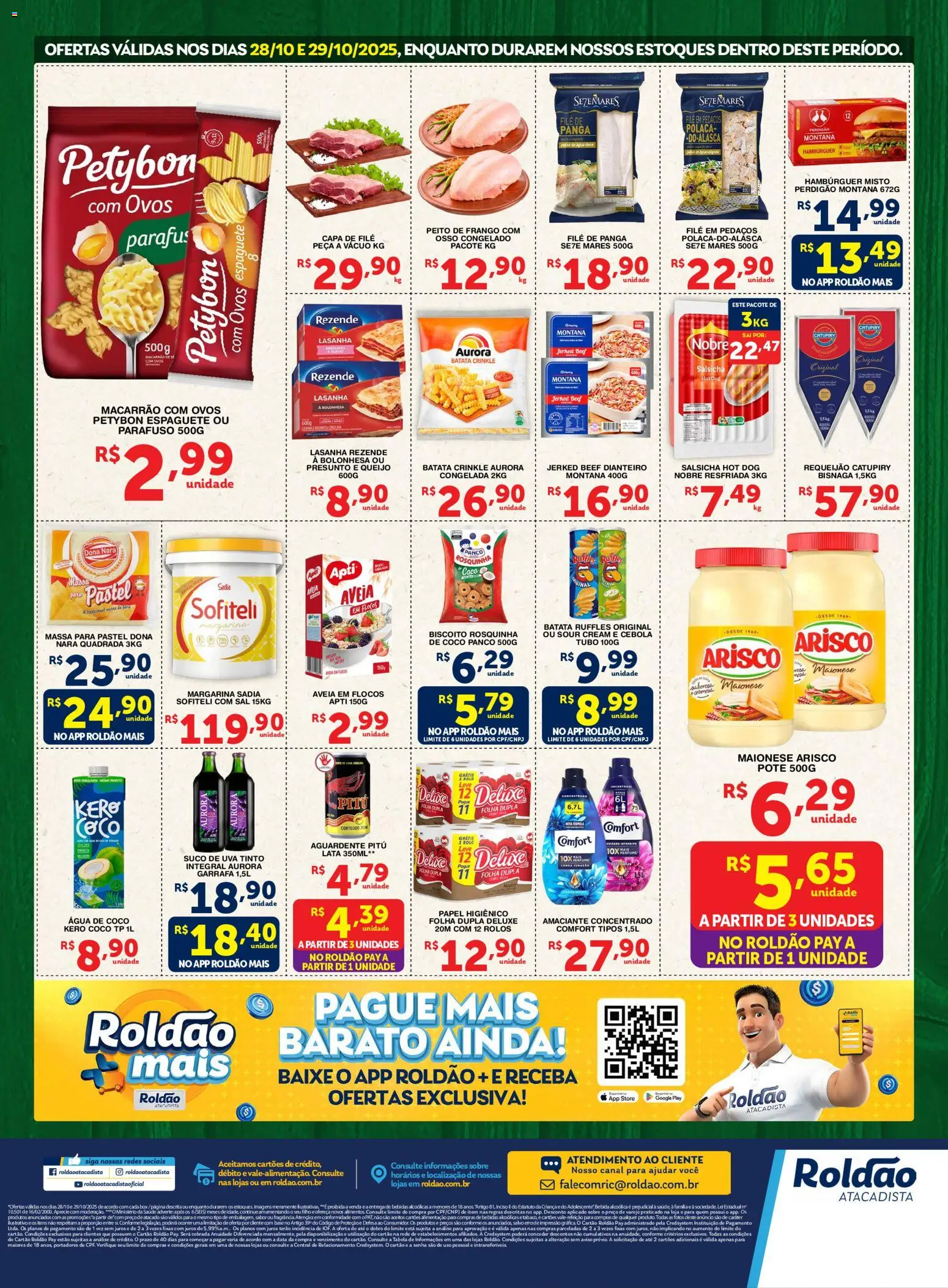 Roldão Folheto - válido de 28.10.2025 | Página: 2 | Produtos: Espaguete, Salsicha, Massa, Flocos