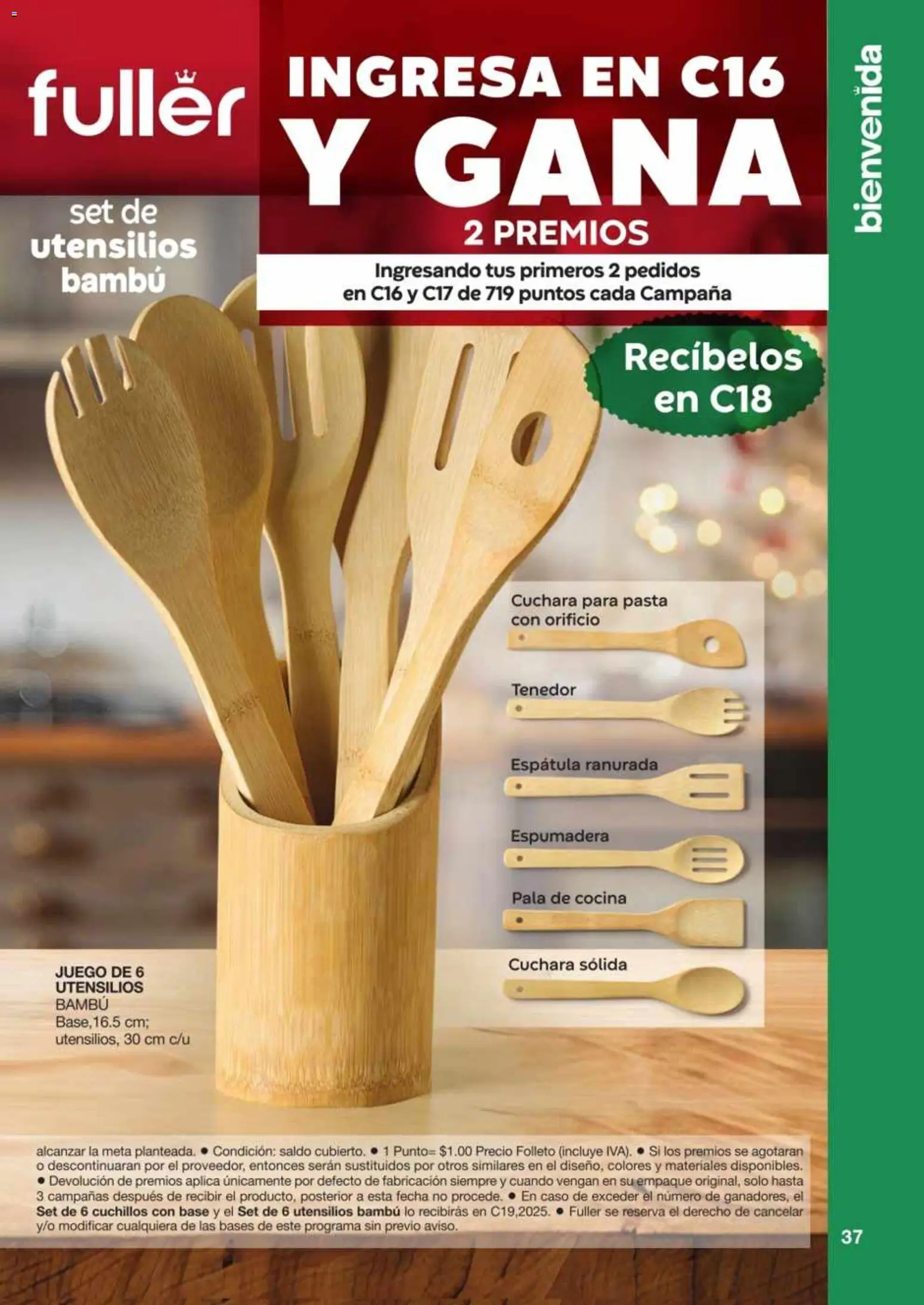 Nuevas ofertas de Fuller válidas en toda la República Mexicana desde el 12.11.2025. ¡Encuentra las mejores ofertas en Fuller Revista Gana Más C16! | Página: 37 | Productos: Pala, Juego, Tenedor, Campana
