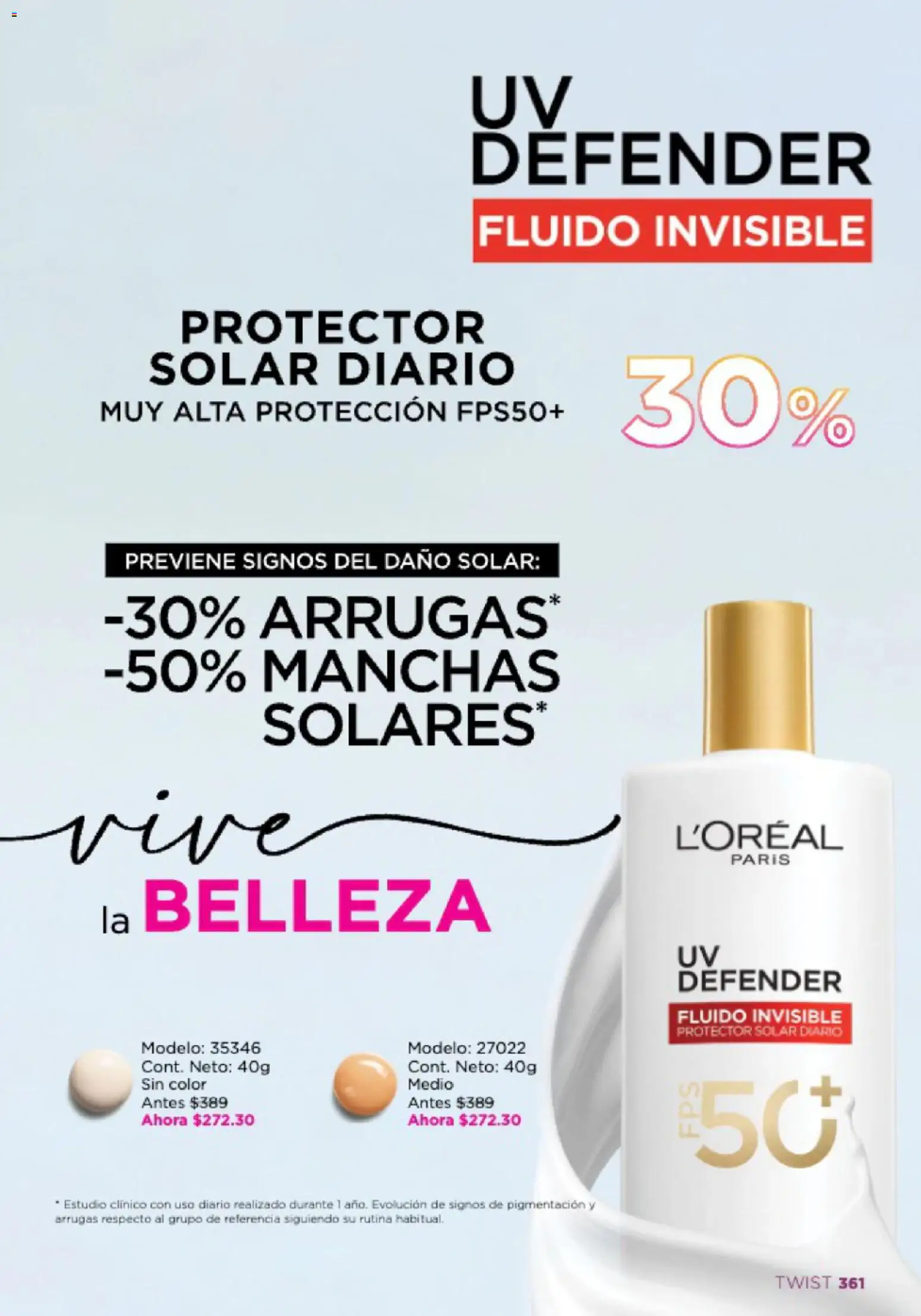 Nuevas ofertas de Ilusión válidas en toda la República Mexicana desde el 01.04.2026. ¡Encuentra las mejores ofertas en Ilusión catálogo Primavera! | Página: 363 | Productos: Protector solar