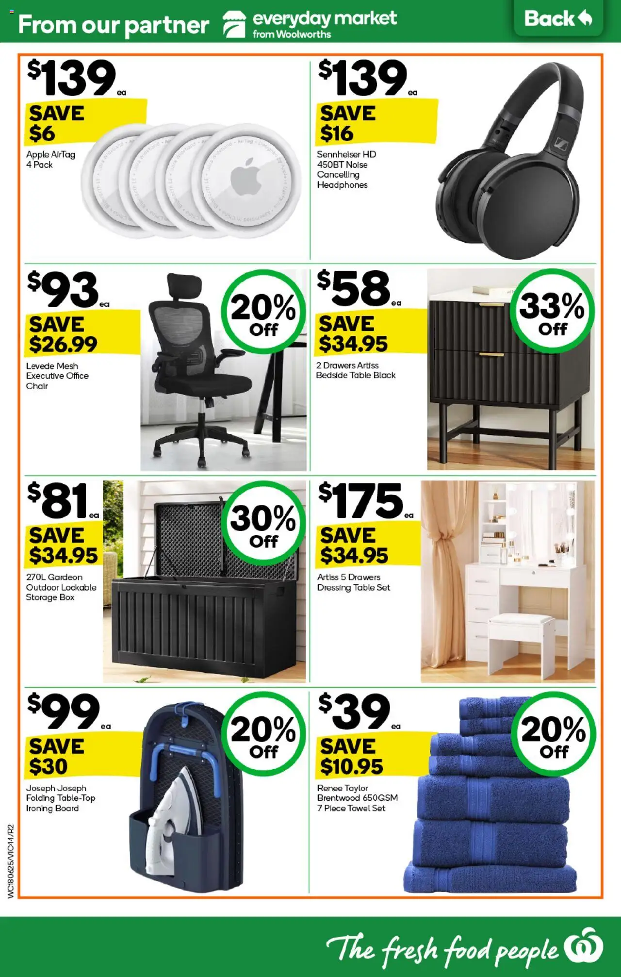 Woolworths catalogue - valid from 18.06.2025 | Page: 44 | Products: Bedside table, Table, Chair, Dressing table