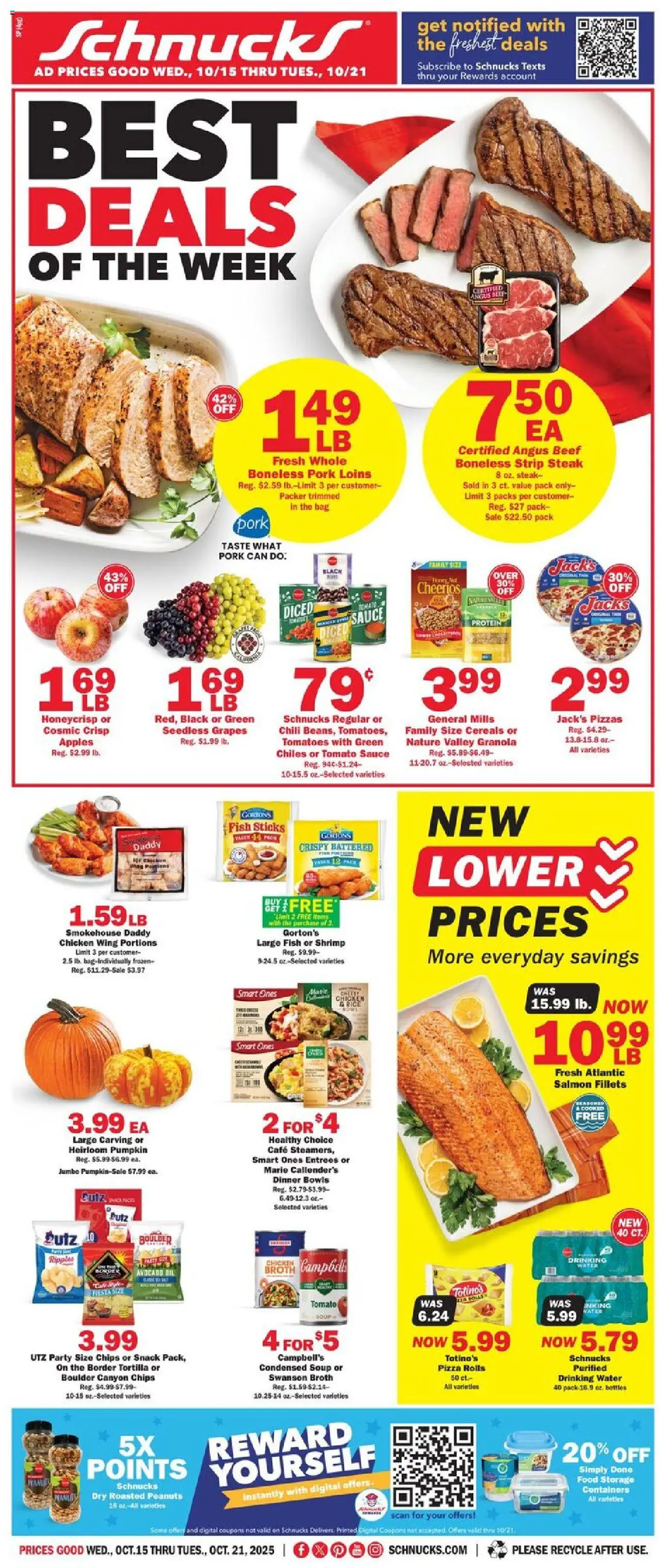 Schnucks Weekly Print Ad - IL - valid from 15.10.2025 | Page: 1 | Products: Apples, Chips, Grapes, Bag