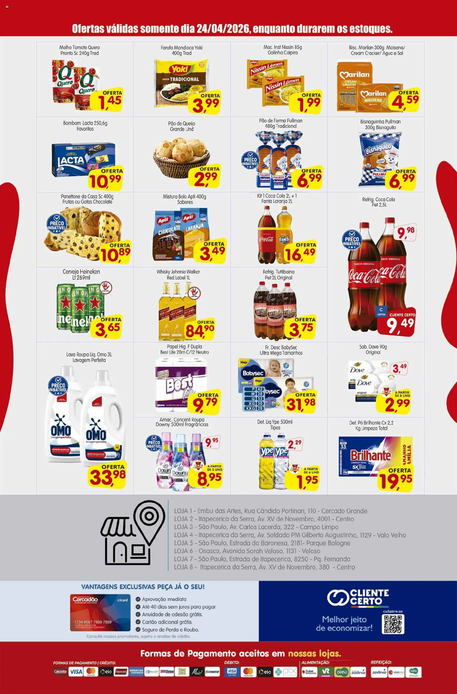 Cercadão Folheto - válido de 24.04.2026 | Página: 2 | Produtos: Chocolate, Heineken, Bombom, Pão de queijo