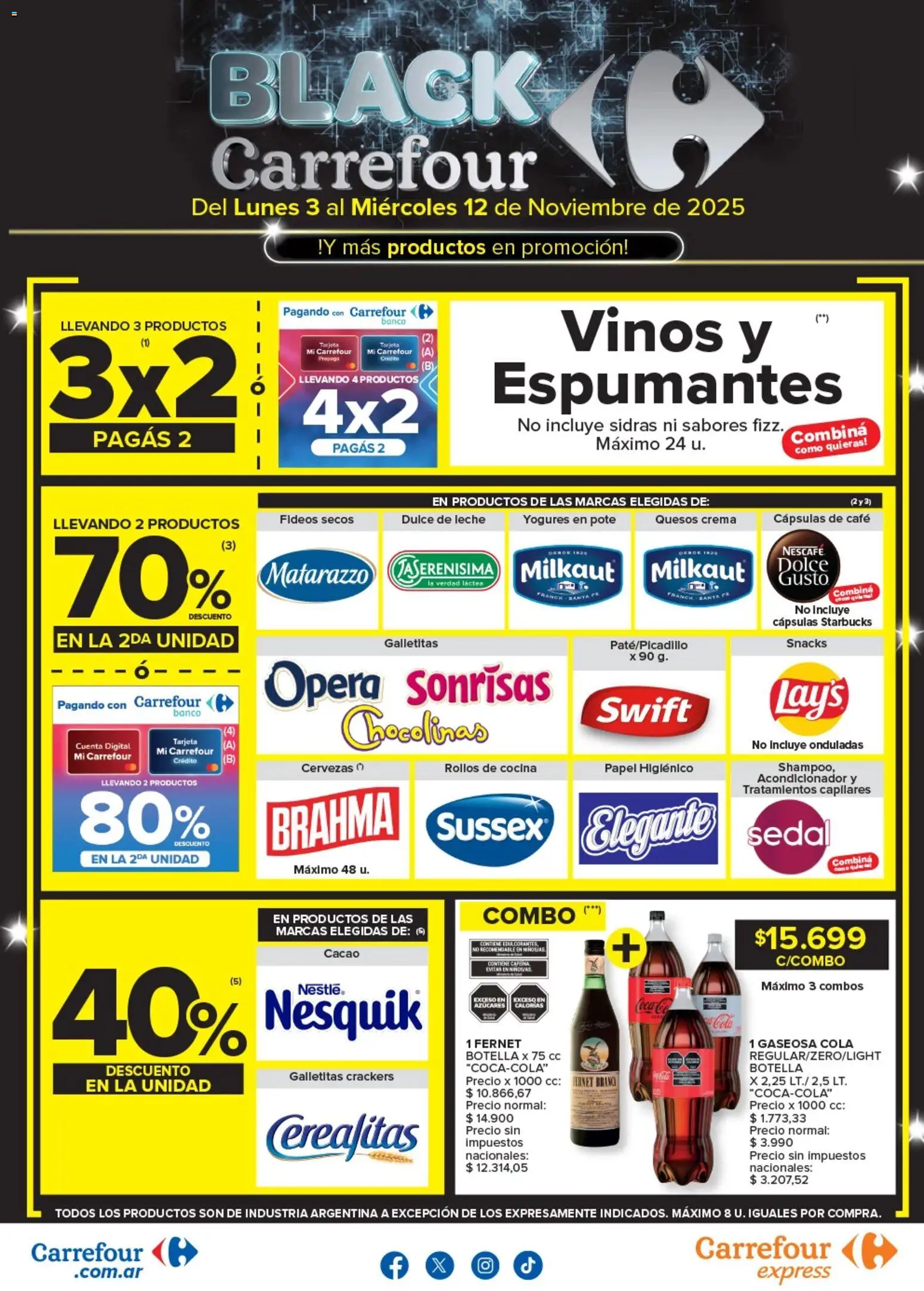 Carrefour ofertas Express │ válido desde el 03.11.2025 | Página: 1 | Productos: Cocina, Galletitas, Leche, Cacao