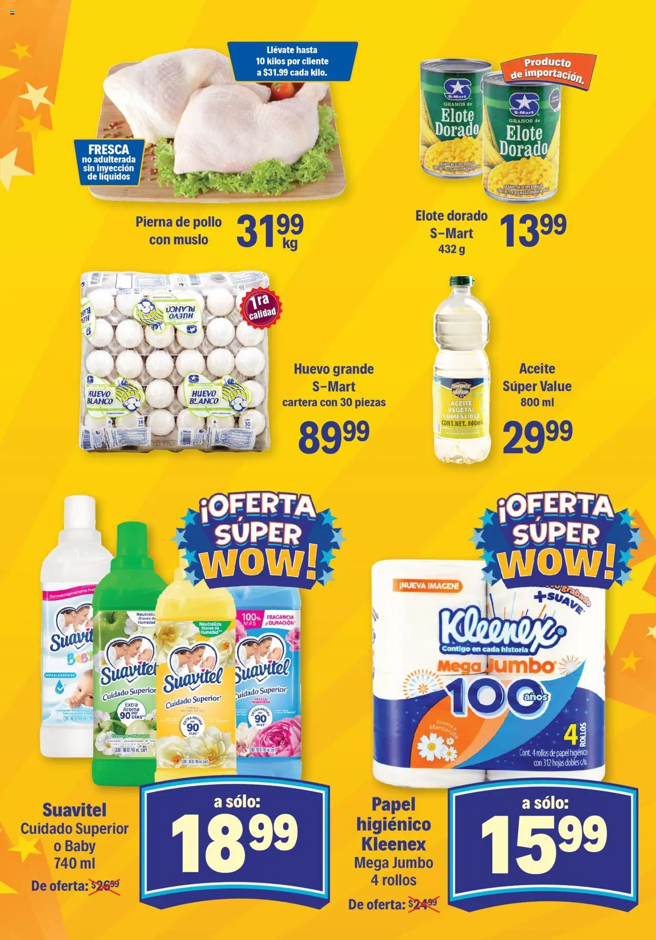 Nuevas ofertas de S-Mart válidas en toda la República Mexicana desde el 30.09.2025. ¡Encuentra las mejores ofertas en S-Mart - Folleto - Chihuahua! | Página: 3 | Productos: Pollo, Huevo, Aceite, Papel higiénico