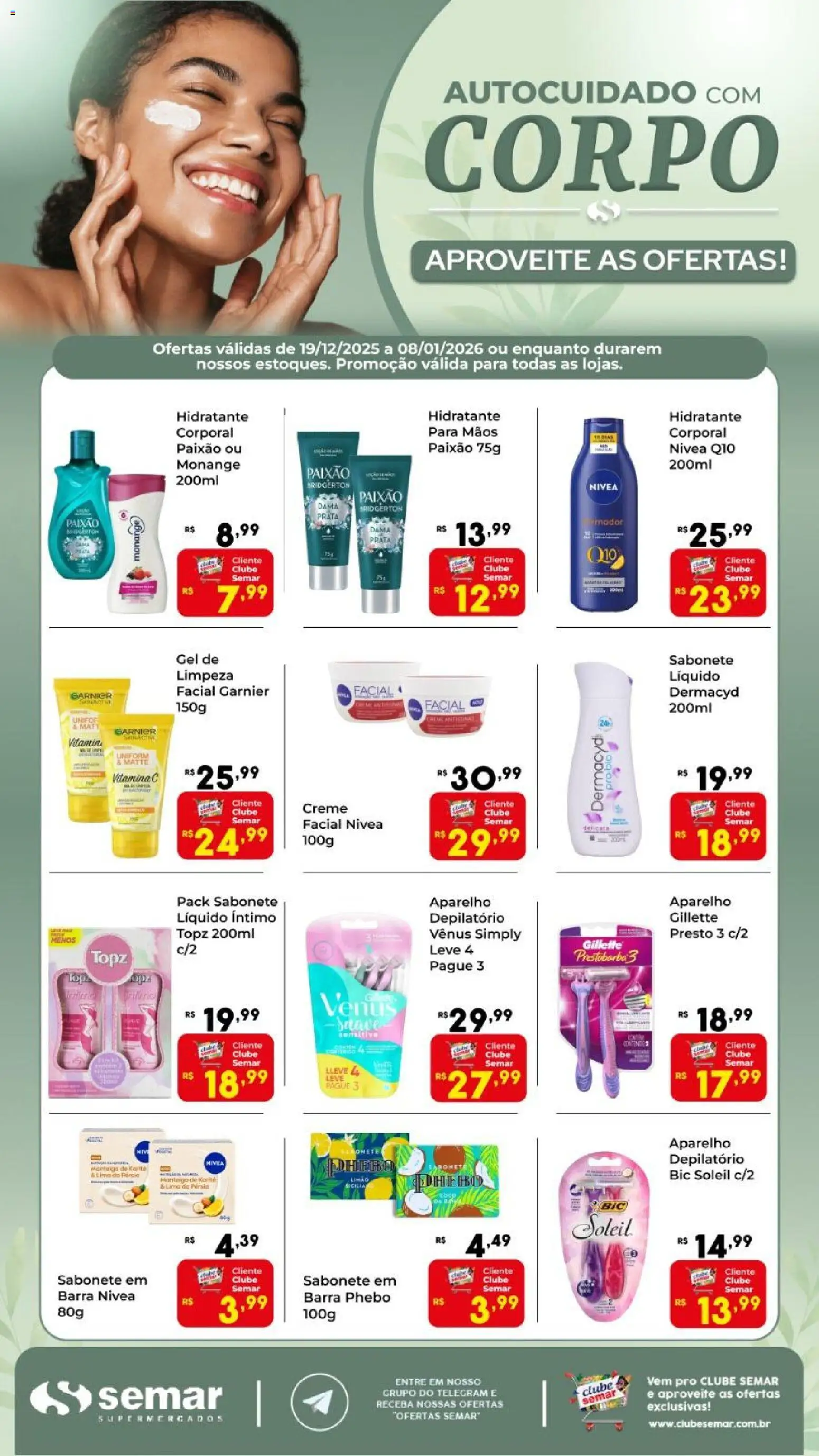 Semar Supermercado Folheto - válido de 19.12.2025 | Página: 1 | Produtos: Manteiga, Creme, Sabonete, Vitamina c