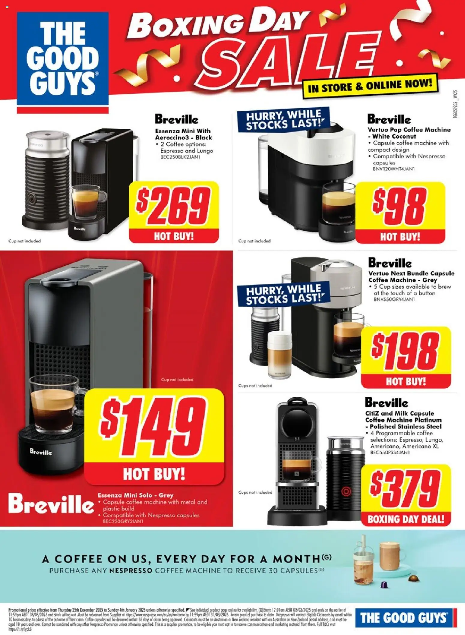 The Good Guys catalogue - valid from 24.12.2025 | Page: 5 | Products: Cups, Milk, Coffee