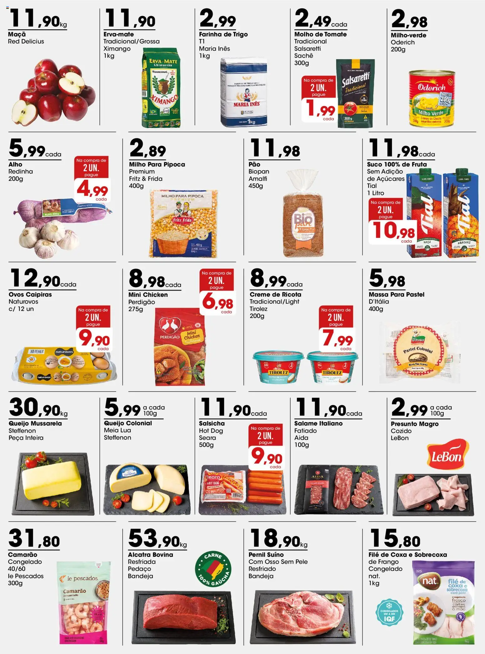 Zaffari Folheto - válido de 23.02.2026 | Página: 2 | Produtos: Farinha de trigo, Camarão, Ricota, Mussarela