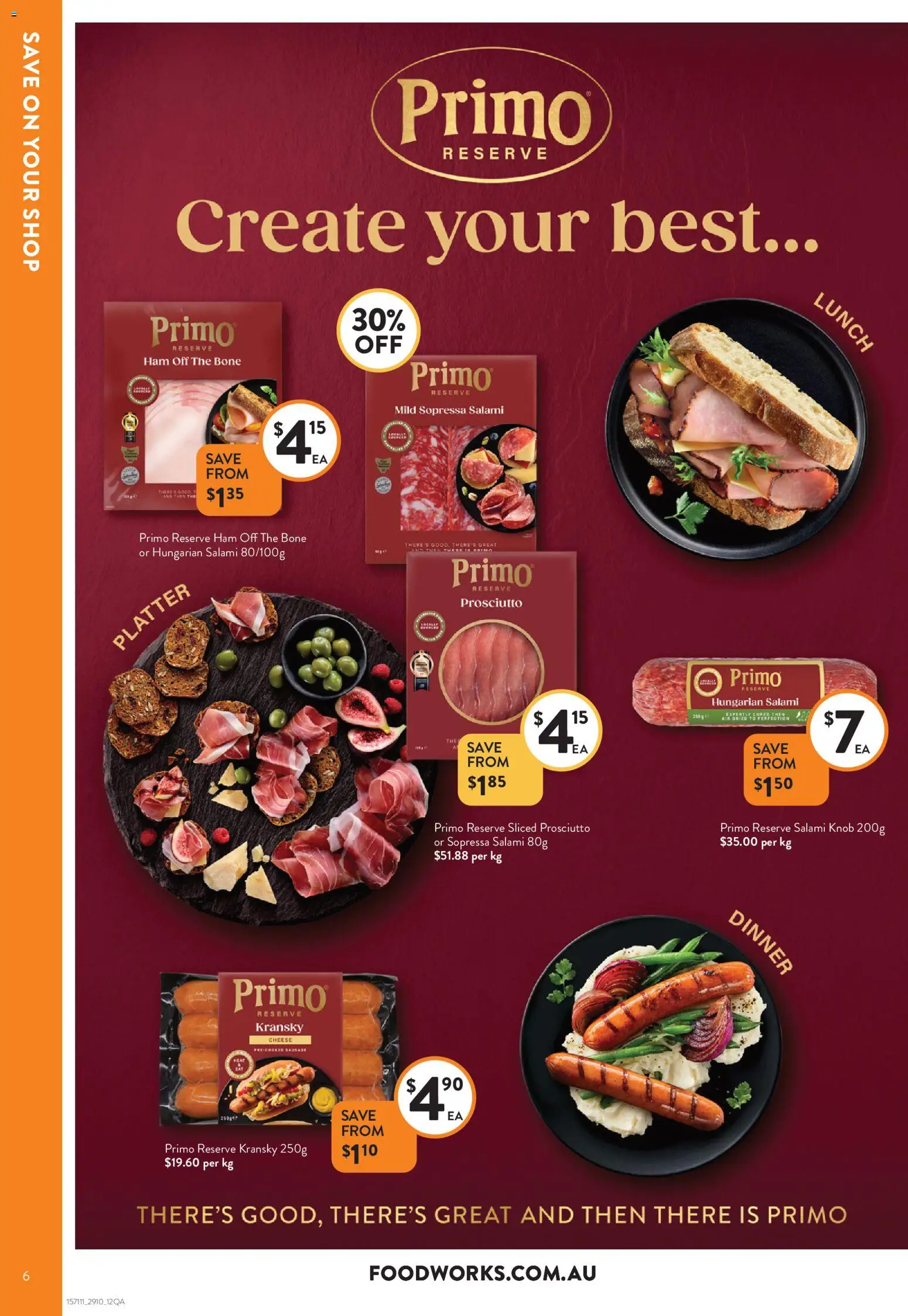 Foodworks catalogue - valid from 29.10.2025 | Page: 6 | Products: Cheese, Salami, Ham