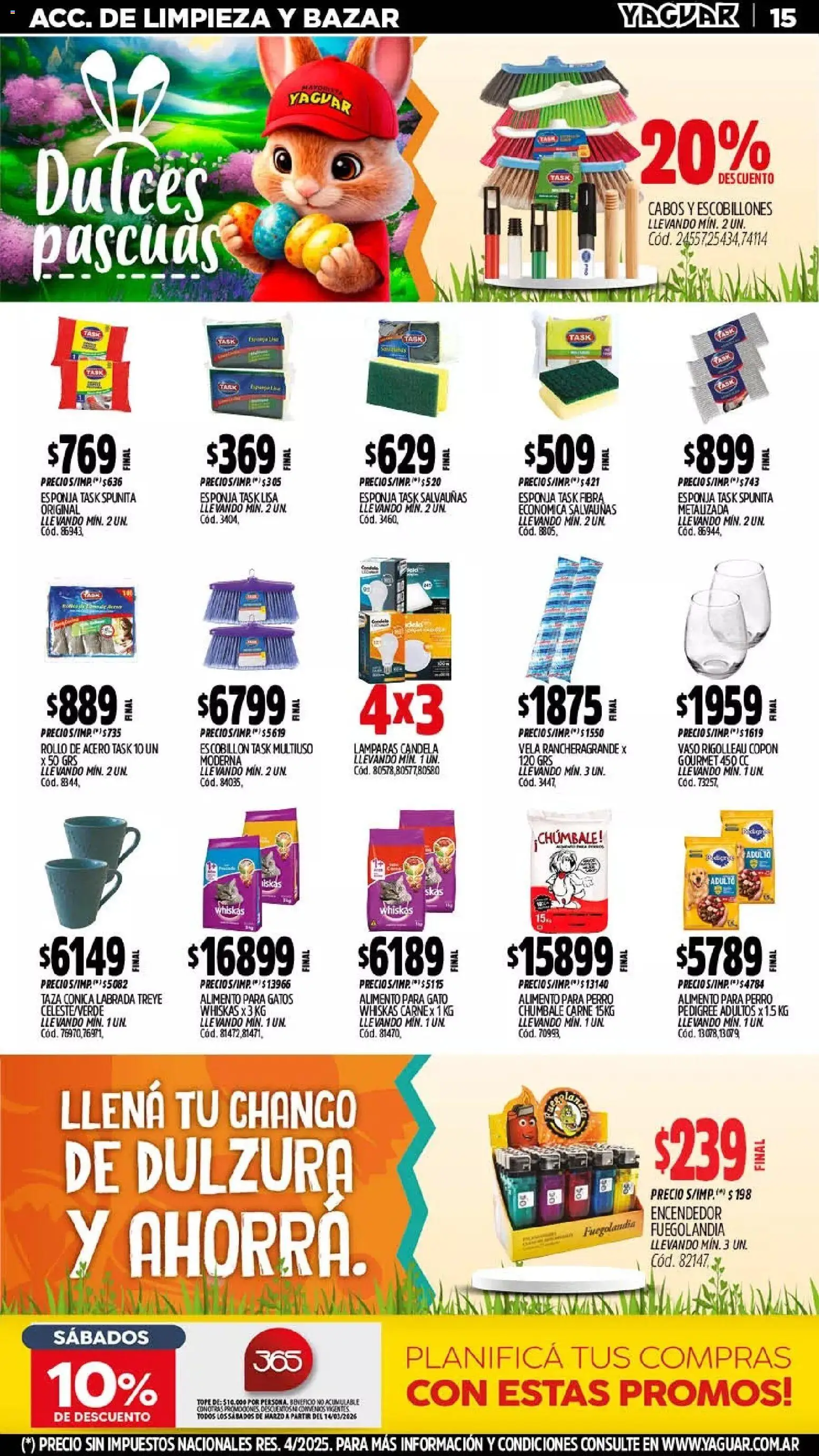 Yaguar - Oferta Semanal Córdoba │ válido desde el 23.03.2026 | Página: 15 | Productos: Vela, Taza, Esponja, Escobillon